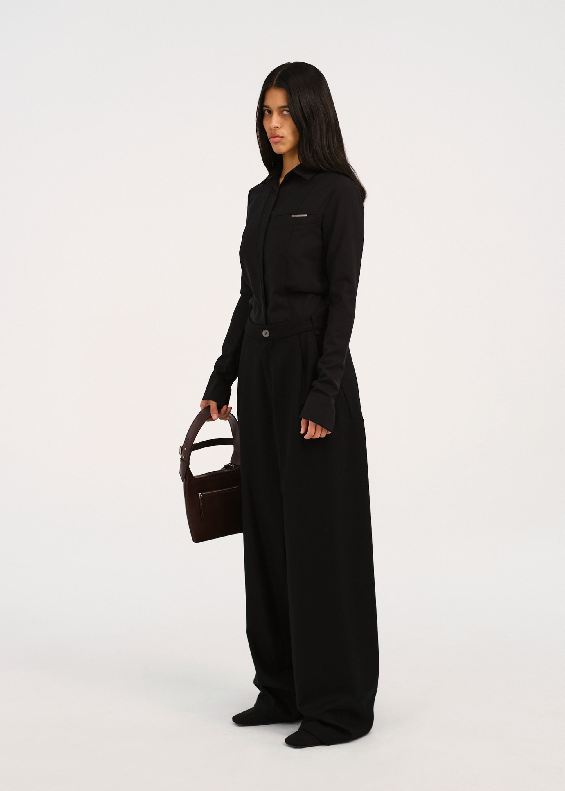 Hyein Seo - Wide Wool Pants (Black) product image 2 | TRAB K-Fashion Australia