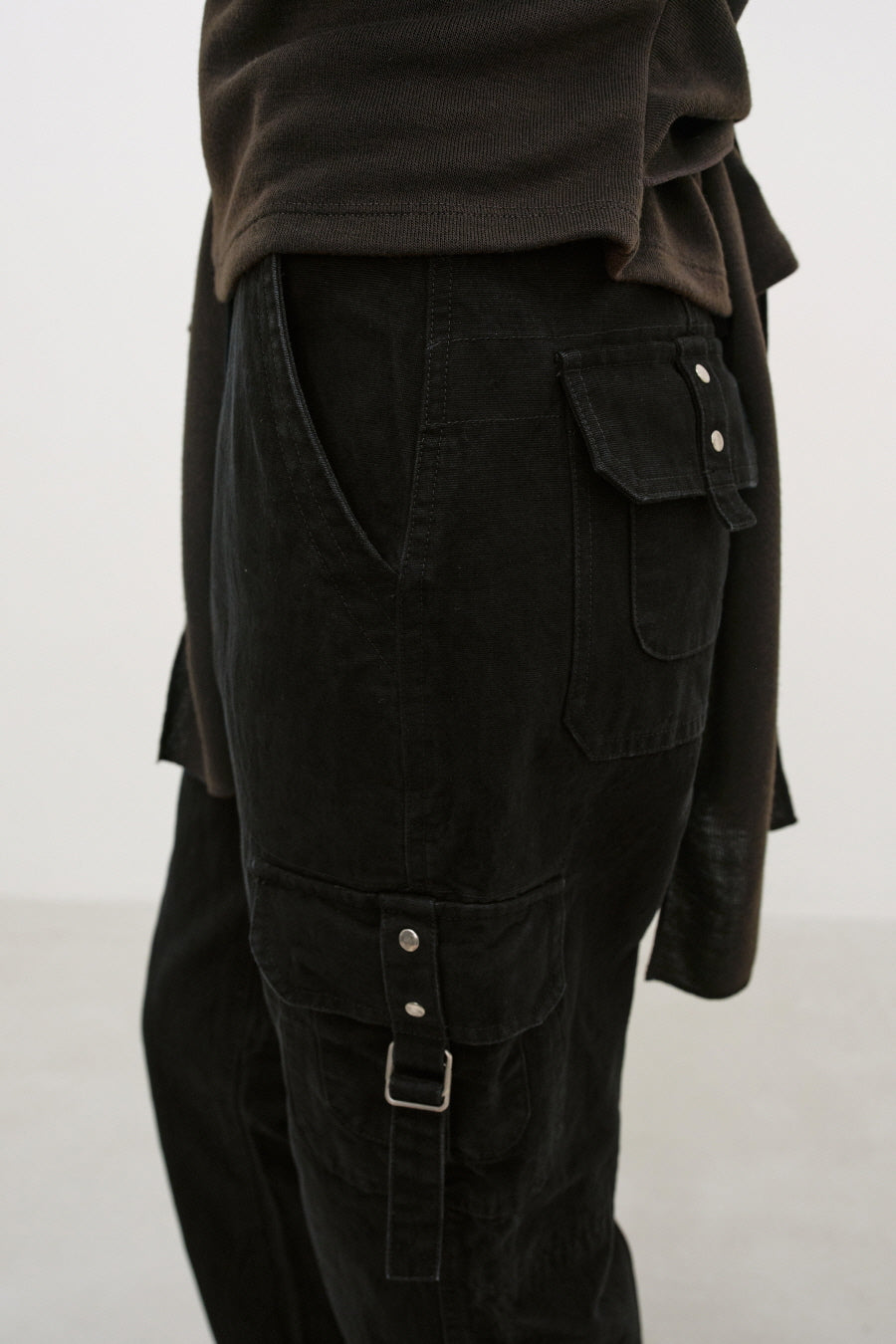Insilence - Vintage Cotton Cargo Pants (Washed Black) product image 4 | TRAB K-Fashion Australia