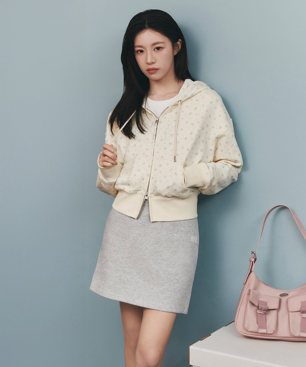 Marithe & Francois Girbaud - Vintage Classic Logo Sweat Mini Skirt (Heather Gray) product image 2 | TRAB K-Fashion Australia