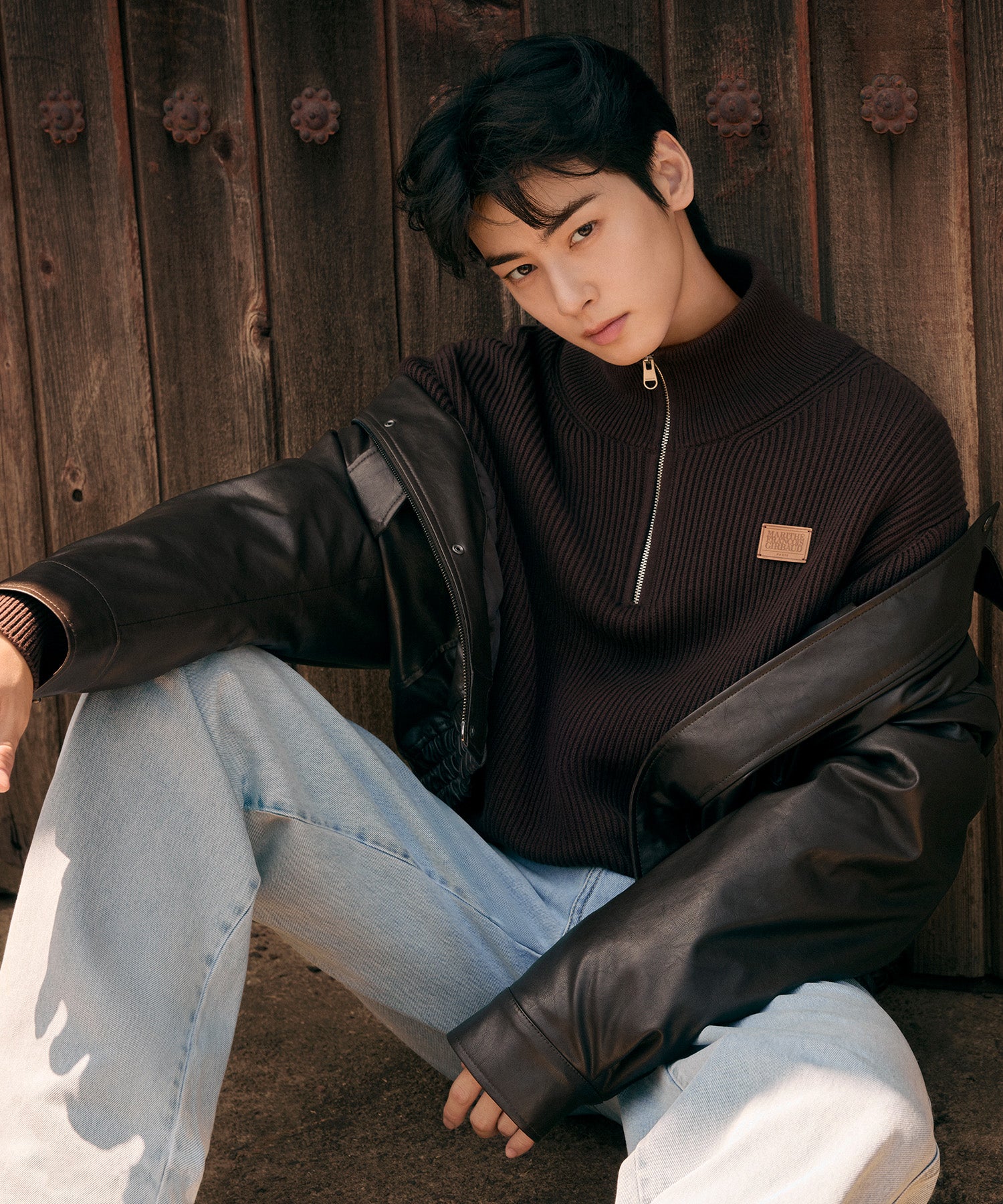 Marithe & Francois Girbaud - Faux Leather Padded Jacket (Brown) product image 2 | TRAB K-Fashion Australia