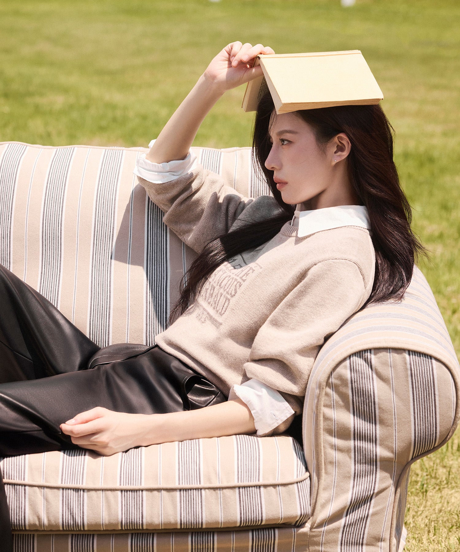 Marithe & Francois Girbaud - Classic Logo Knit Pullover (Oatmeal) product image 2 | TRAB K-Fashion Australia