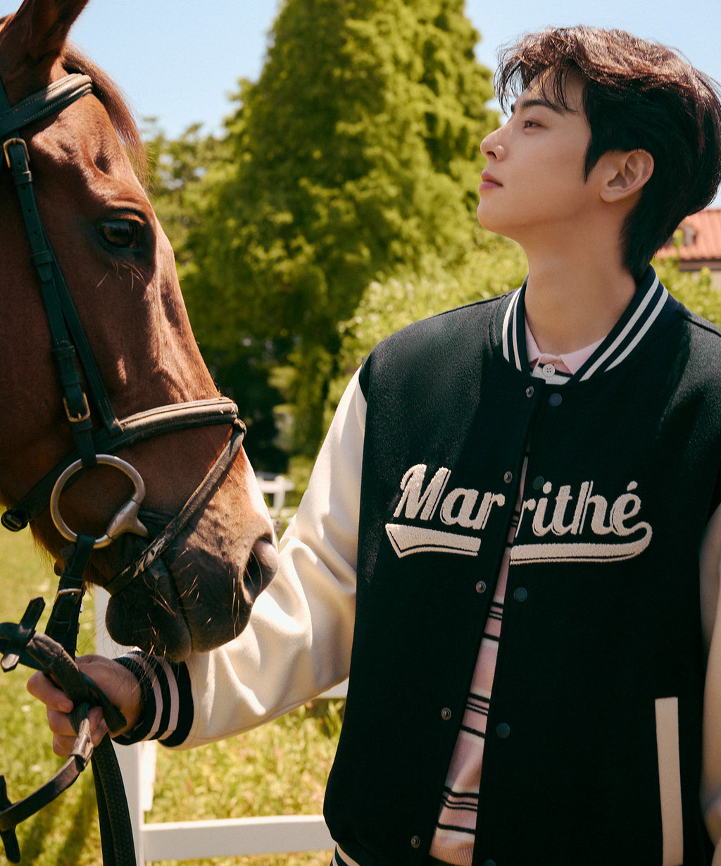 Marithe & Francois Girbaud - Wool Varsity Jacket (Dark Navy) product image 2 | TRAB K-Fashion Australia