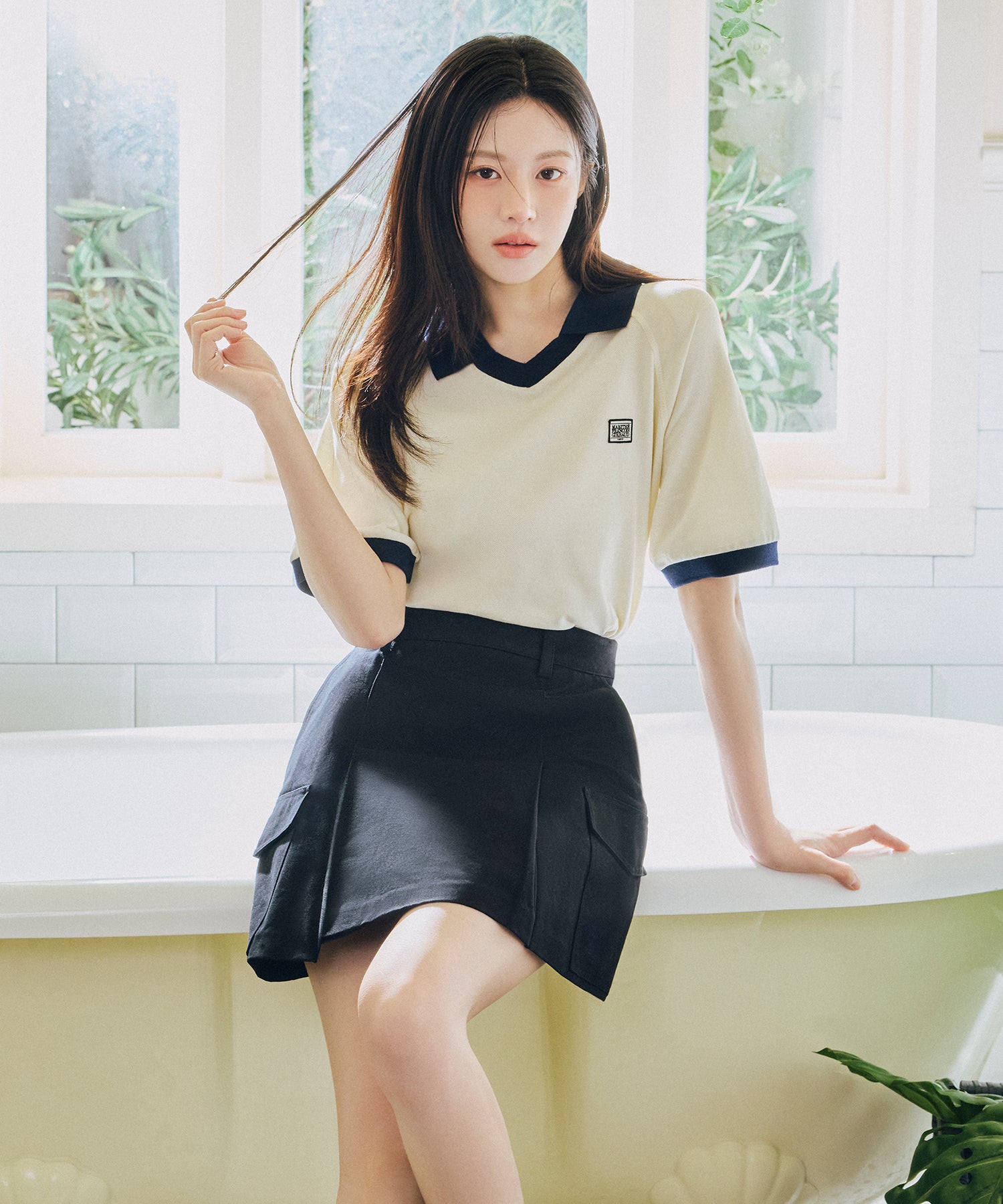 Marithe & Francois Girbaud - Cotton Cargo Mini Skirt (Black) product image 2 | TRAB K-Fashion Australia