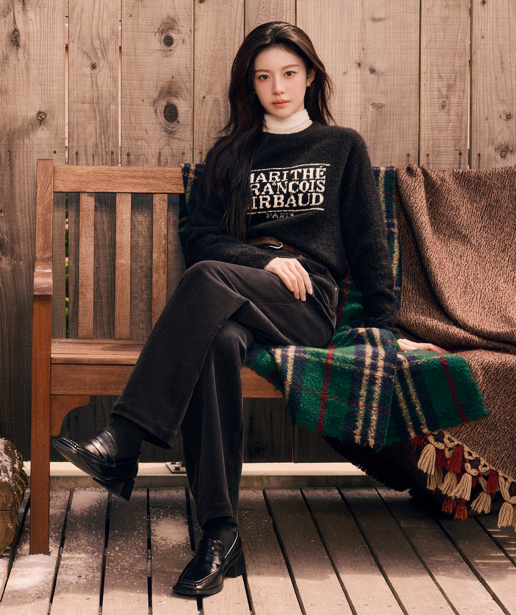 Marithe & Francois Girbaud - Boucle Classic Logo Knit Pullover (Black) product image 2 | TRAB K-Fashion Australia