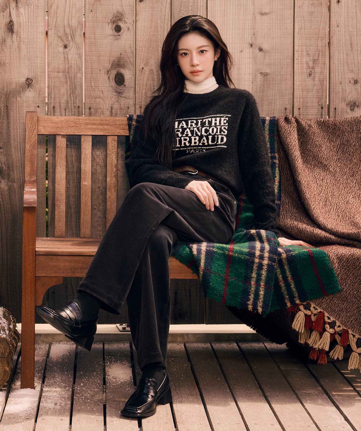 Marithe & Francois Girbaud - Boucle Classic Logo Knit Pullover (Black) product image 2 | TRAB K-Fashion Australia