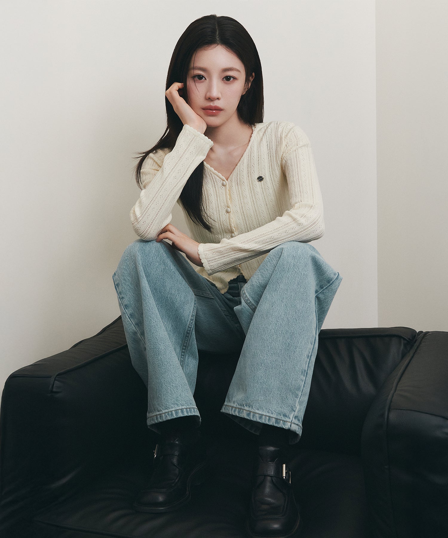 Marithe & Francois Girbaud - Curved Denim Pants (Light Blue) product image 2 | TRAB K-Fashion Australia