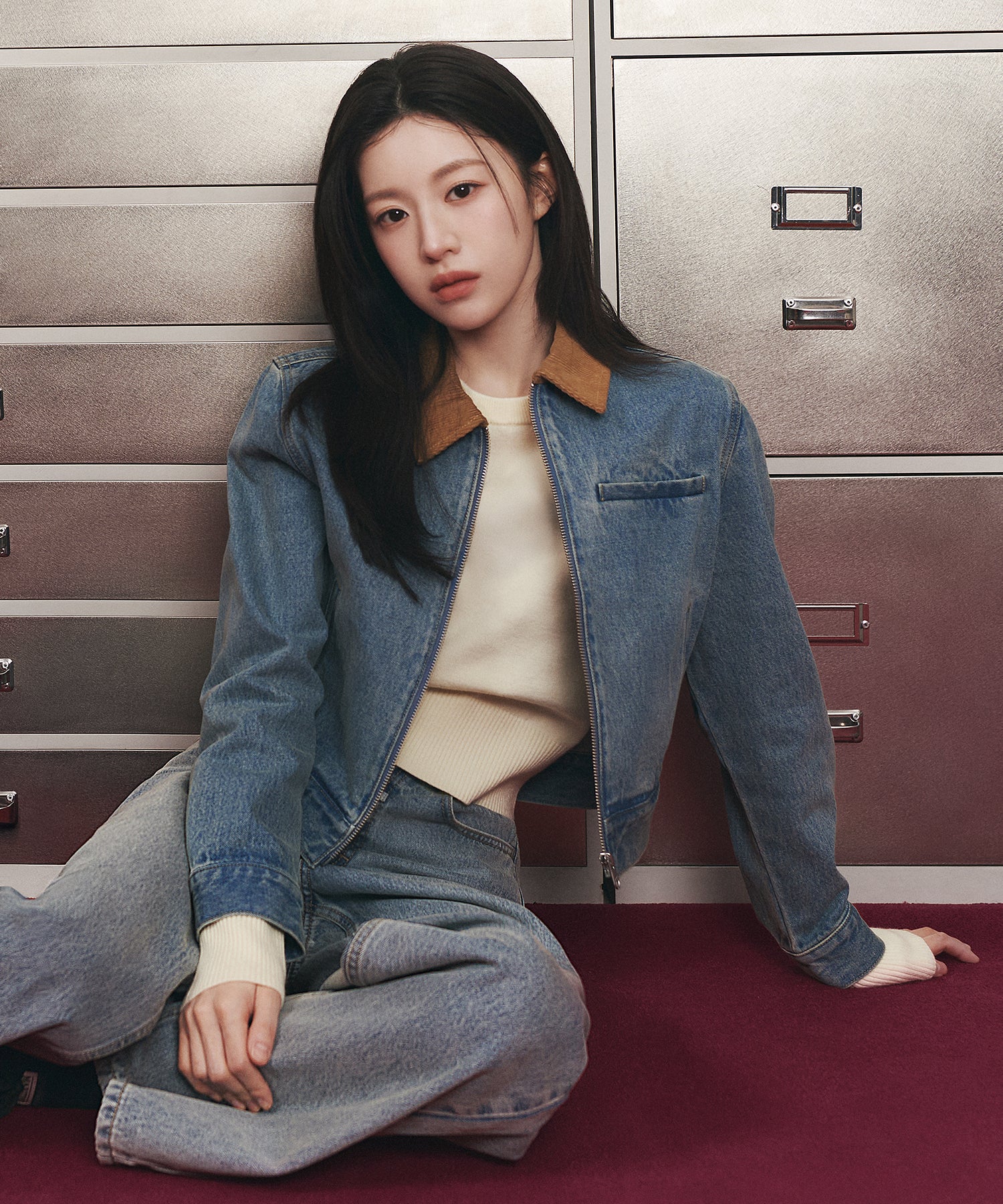 Marithe & Francois Girbaud - Crop Denim Blouson Jacket (Light Blue) product image 2 | TRAB K-Fashion Australia