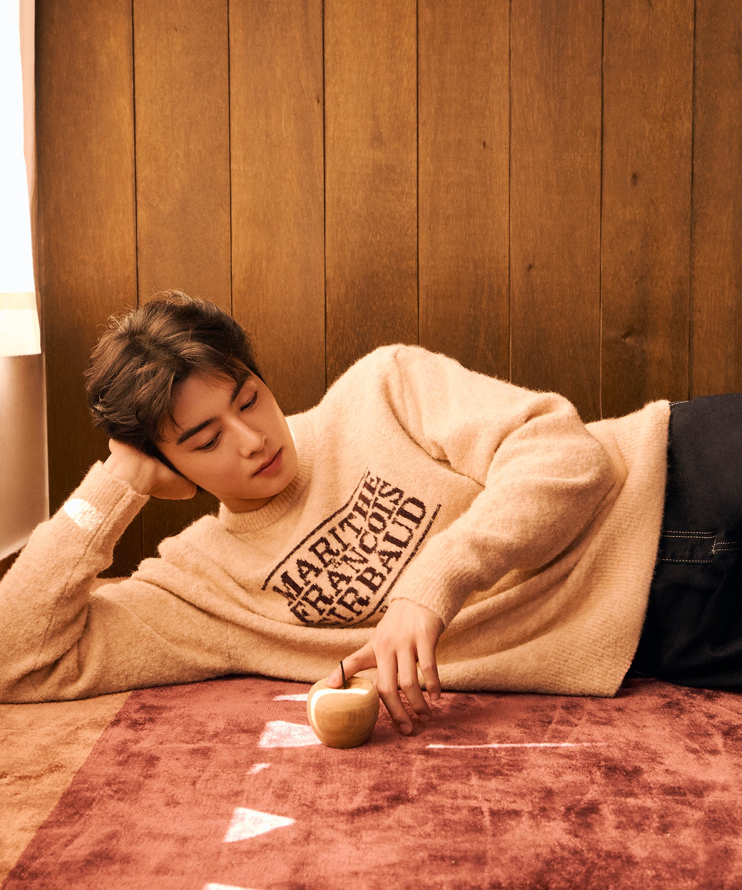 Marithe & Francois Girbaud - Boucle Classic Logo Knit Pullover (Ecru) product image 2 | TRAB K-Fashion Australia