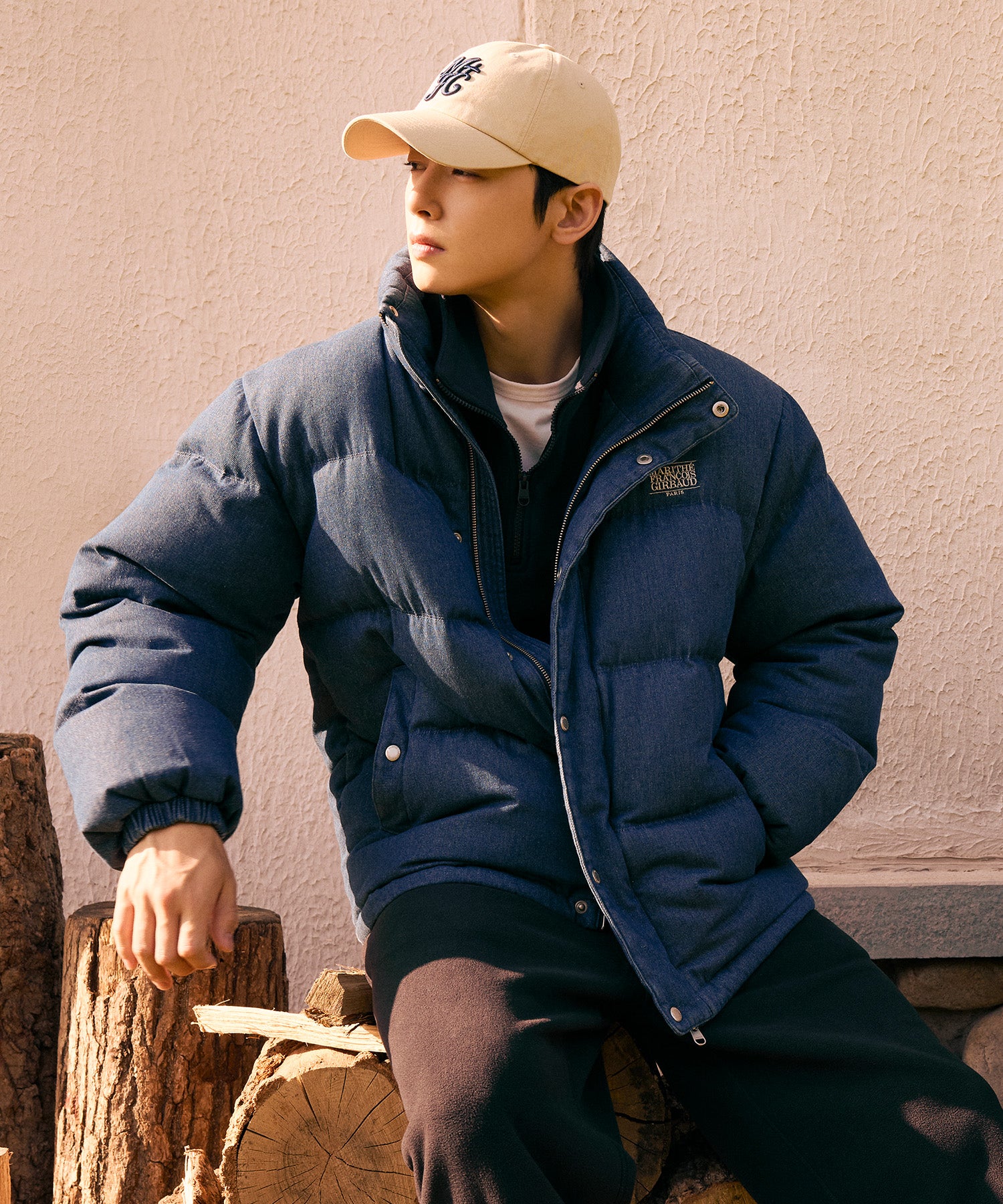 Marithe & Francois Girbaud - Mfg Emblem Cap (Beige) product image 2 | TRAB K-Fashion Australia