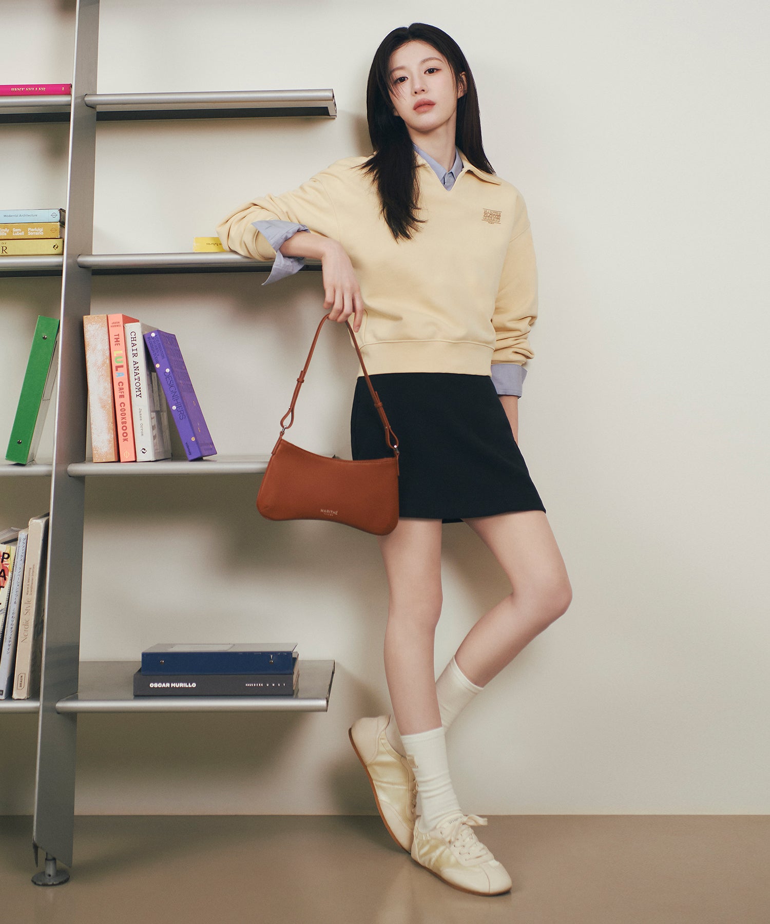 Marithe & Francois Girbaud - Regular Logo Mini Peanut Bag (Brown) product image 2 | TRAB K-Fashion Australia