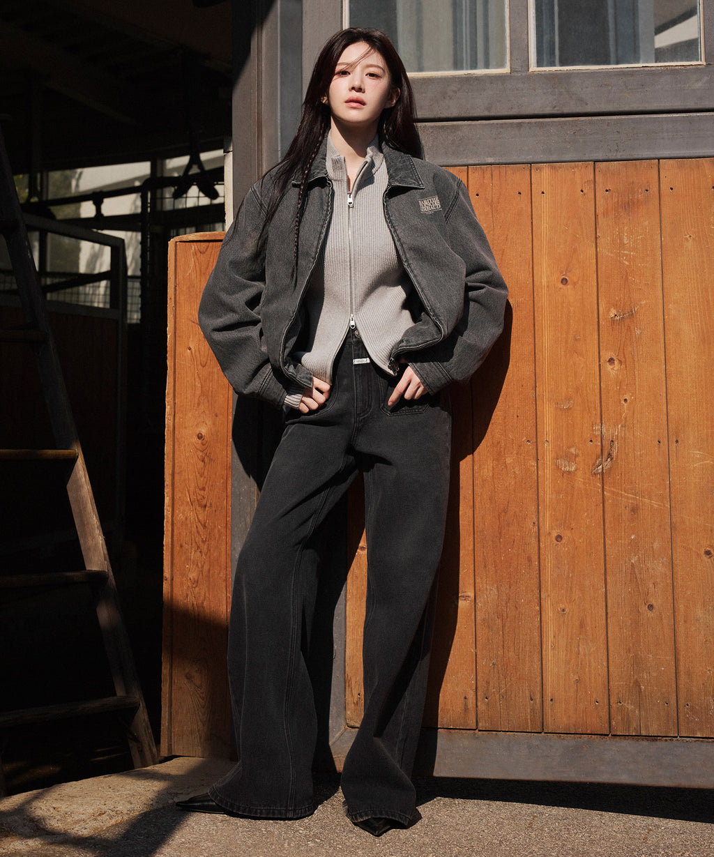 Marithe & Francois Girbaud - Denim Blouson Jacket (Gray) product image 2 | TRAB K-Fashion Australia