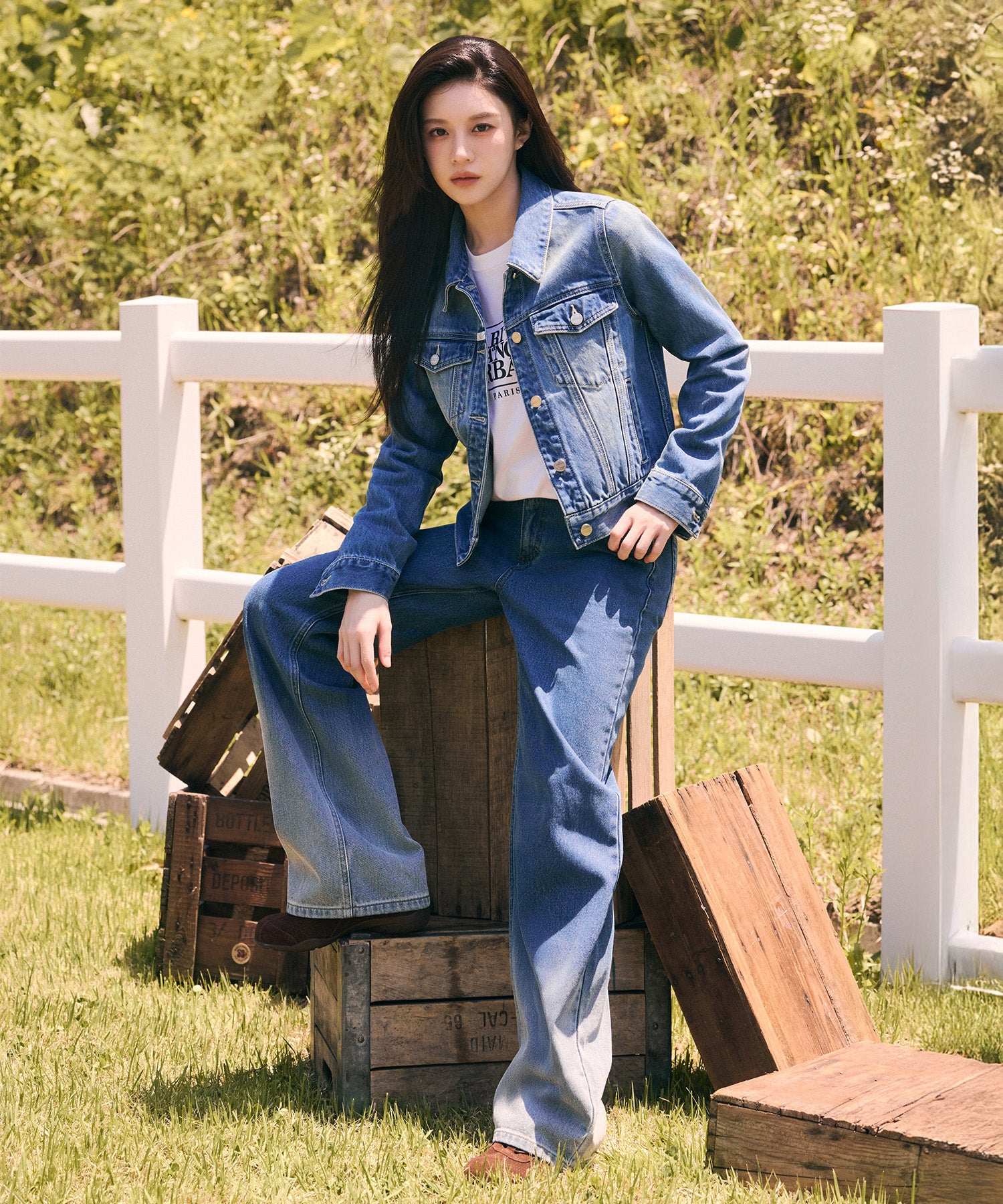 Marithe & Francois Girbaud - Denim Trucker Jacket (Blue) product image 2 | TRAB K-Fashion Australia