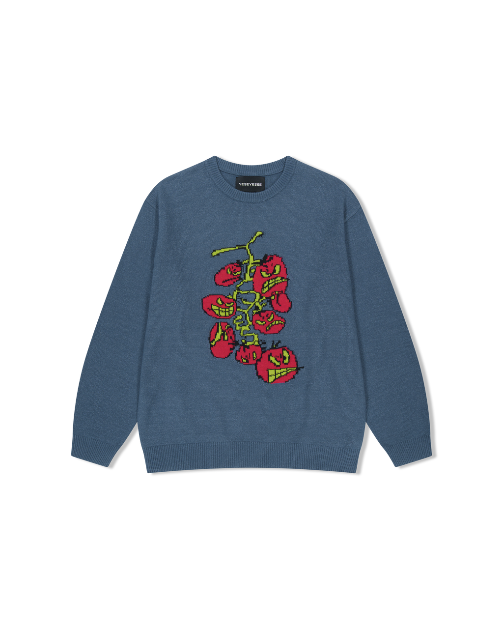 yeseyesee - Cherry Tomatoes Graphic Knit Pullover (Navy) product image 1 | TRAB K-Fashion Australia