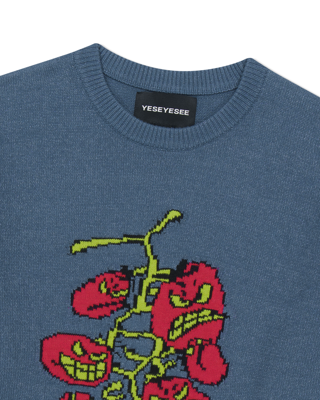 yeseyesee - Cherry Tomatoes Graphic Knit Pullover (Navy) product image 4 | TRAB K-Fashion Australia