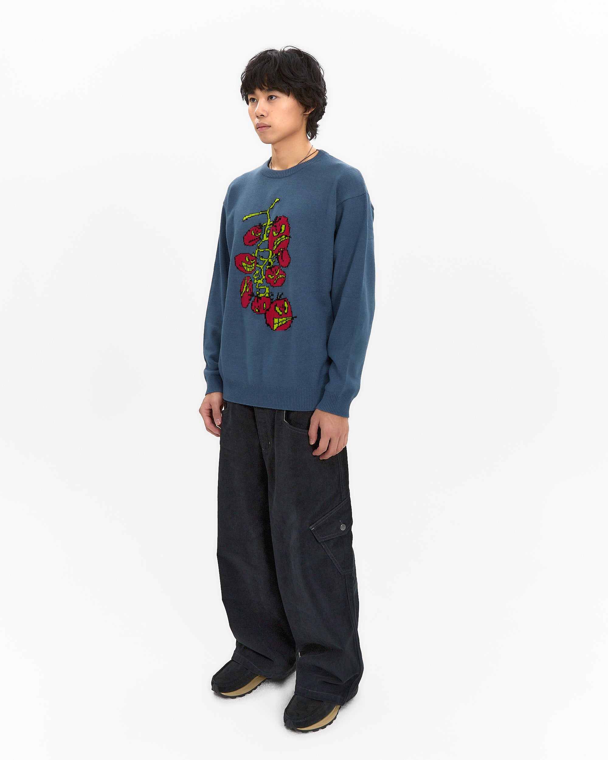 yeseyesee - Cherry Tomatoes Graphic Knit Pullover (Navy) product image 7 | TRAB K-Fashion Australia