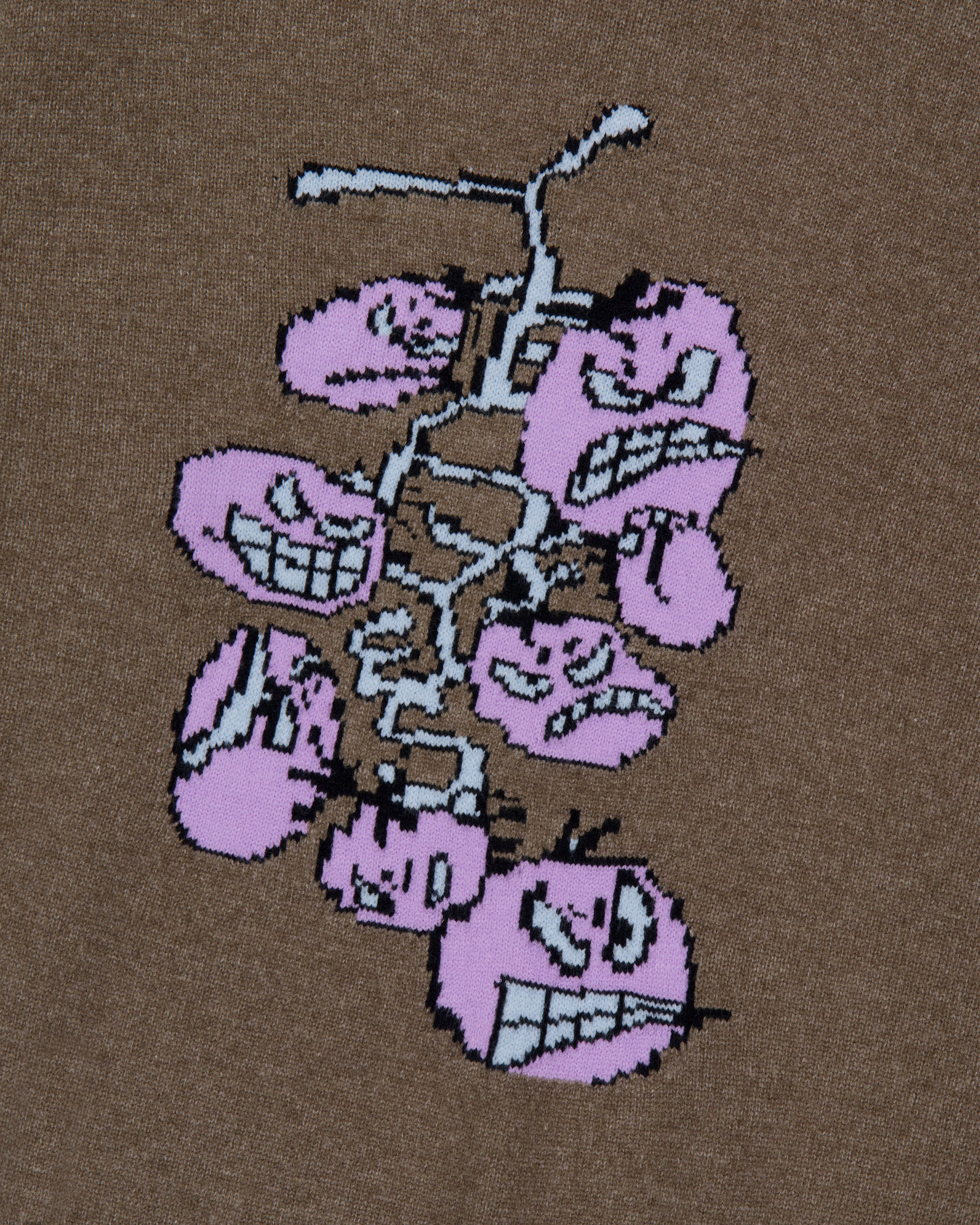 yeseyesee - Cherry Tomatoes Graphic Knit Pullover (Brown) product image 3 | TRAB K-Fashion Australia