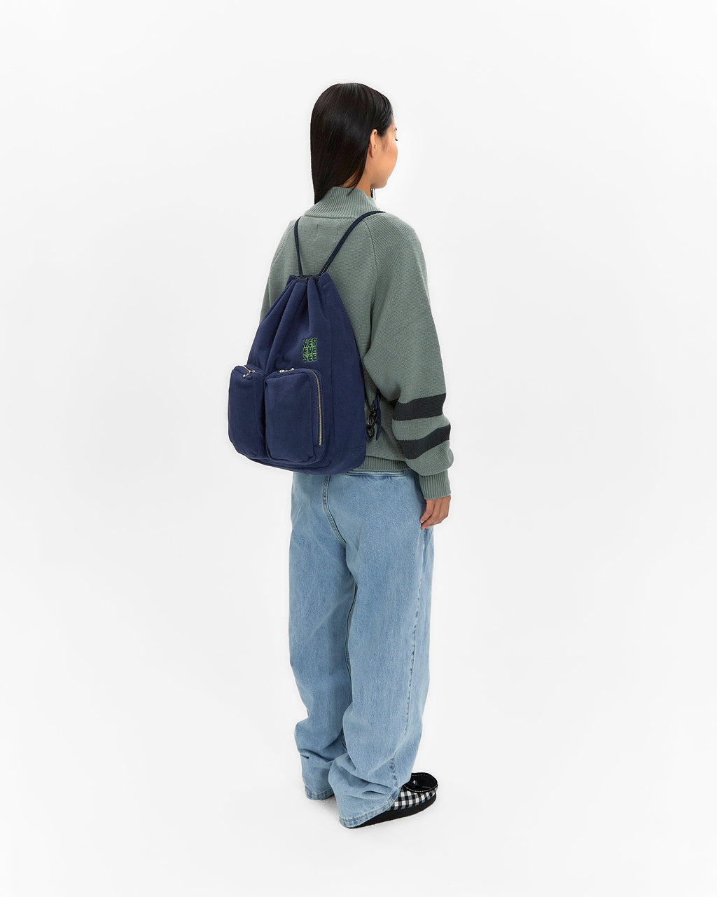 yeseyesee - Fleece Drawstring Sack (Navy) product image 10 | TRAB K-Fashion Australia