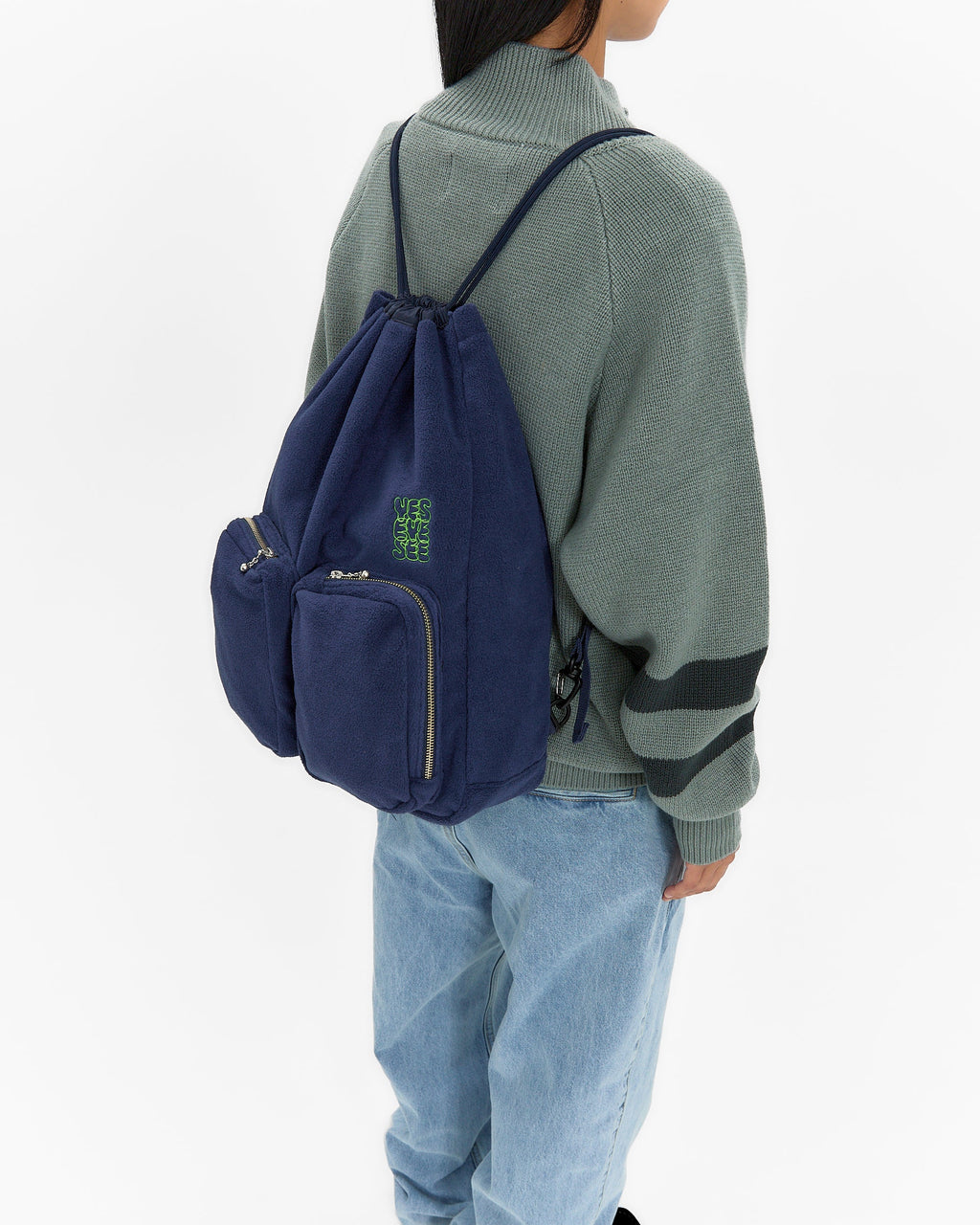 yeseyesee - Fleece Drawstring Sack (Navy) product image 11 | TRAB K-Fashion Australia