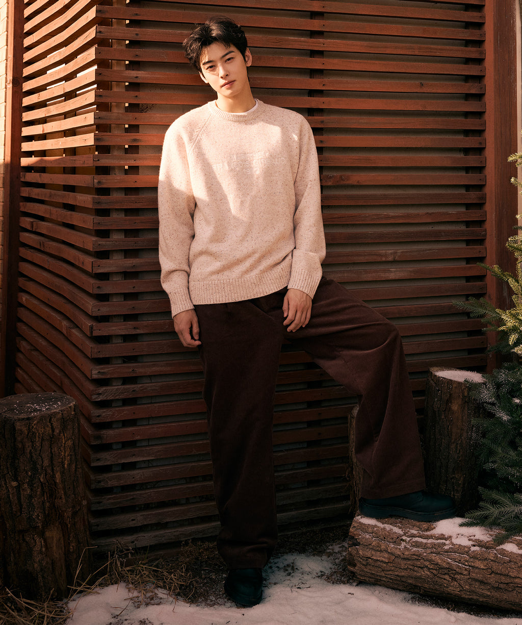 Marithe & Francois Girbaud - Lettering Logo Knit Pullover (Beige) product image 2 | TRAB K-Fashion Australia