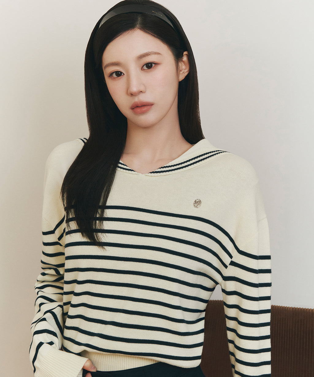 Marithe & Francois Girbaud - Sailor Knit Pullover (Ivory) product image 2 | TRAB K-Fashion Australia