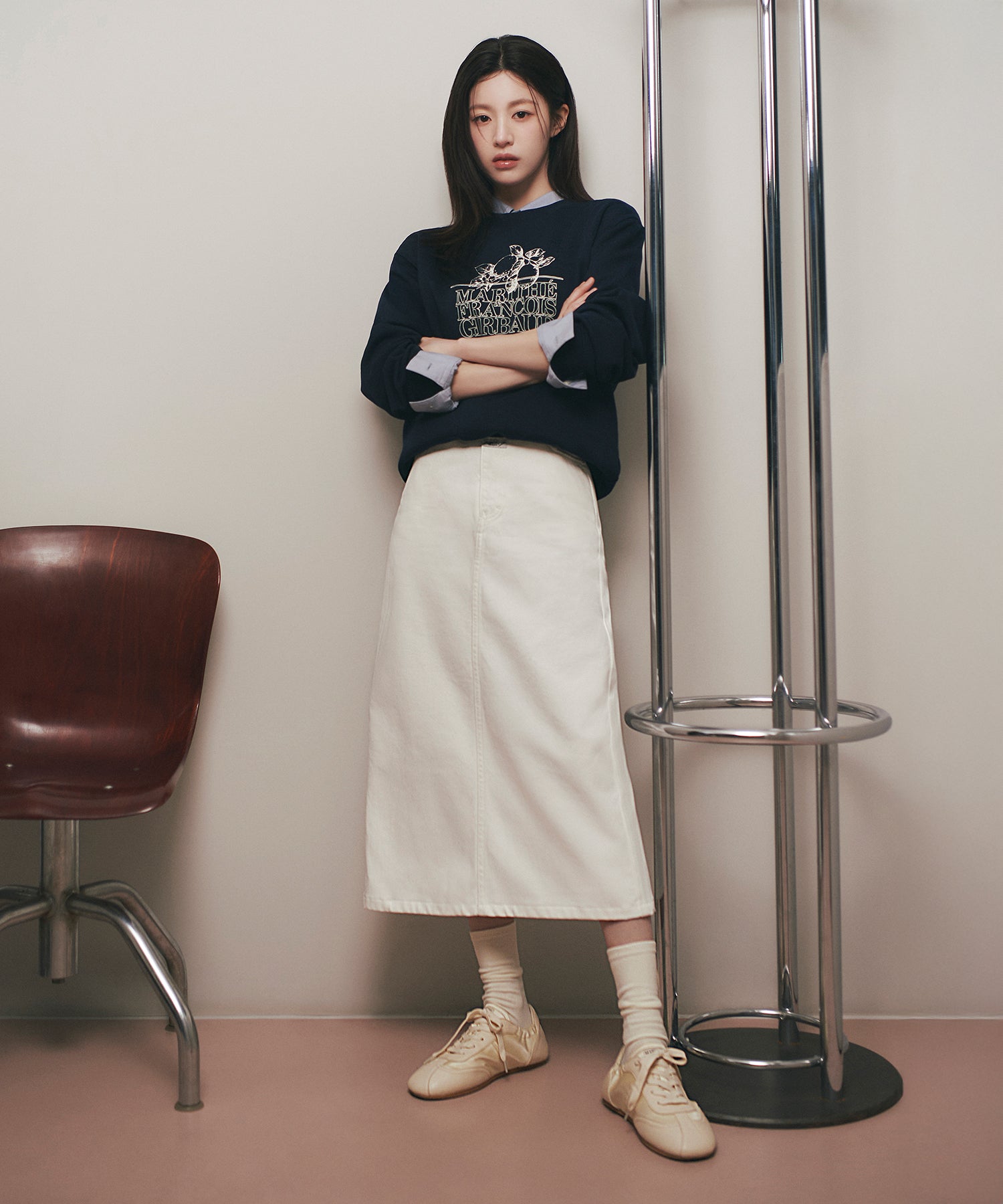 Marithe & Francois Girbaud - Lemon Classic Logo Sweatshirt (Navy) product image 2 | TRAB K-Fashion Australia