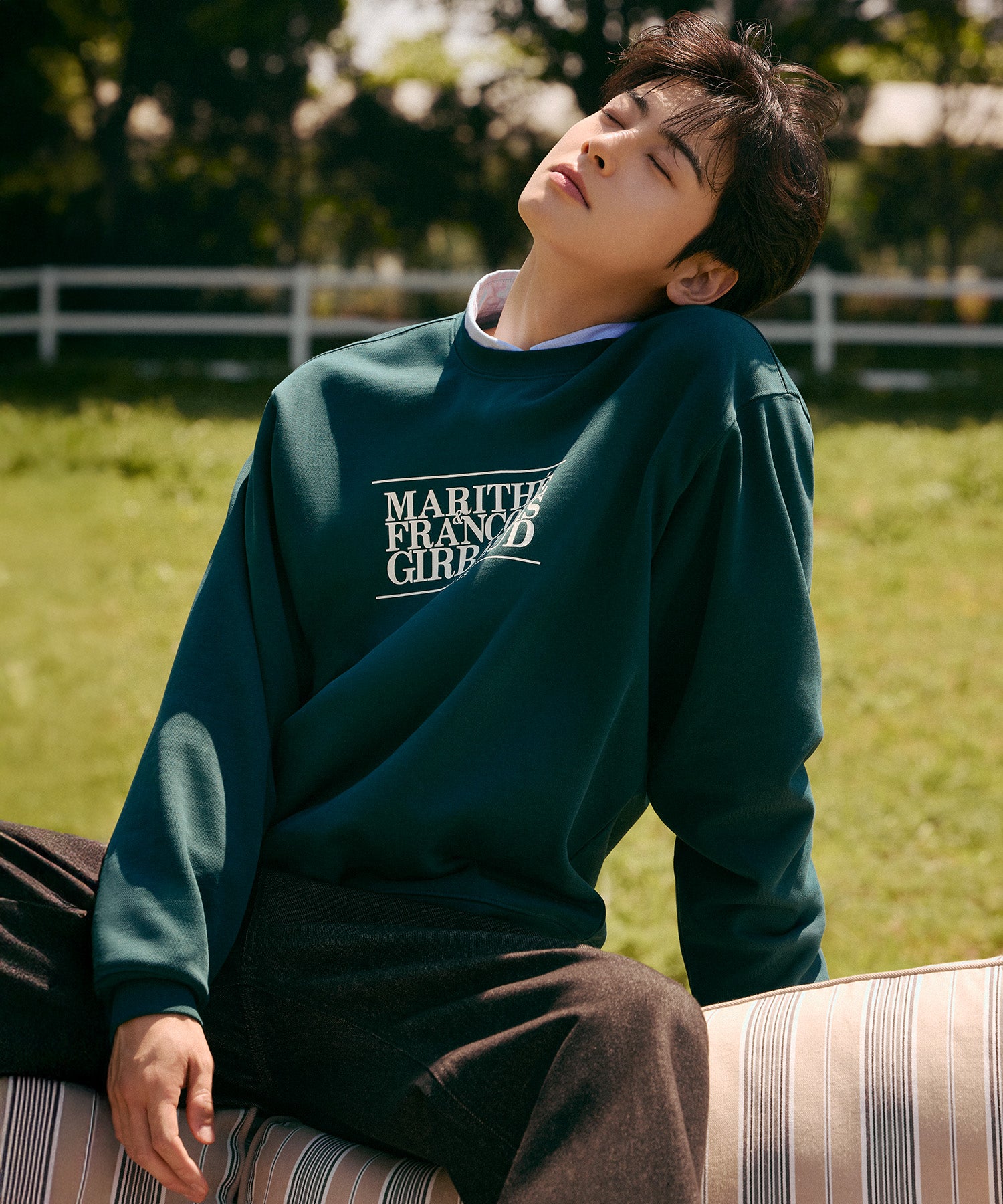 Marithe & Francois Girbaud - Classic Logo Sweatshirt (Dark Teal) product image 2 | TRAB K-Fashion Australia