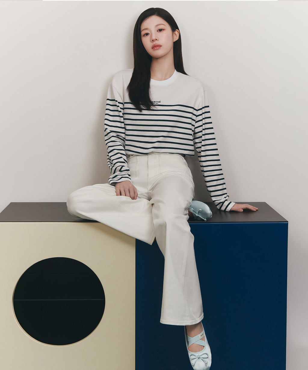 Marithe & Francois Girbaud - Boot-cut Denim Pants (White) product image 2 | TRAB K-Fashion Australia