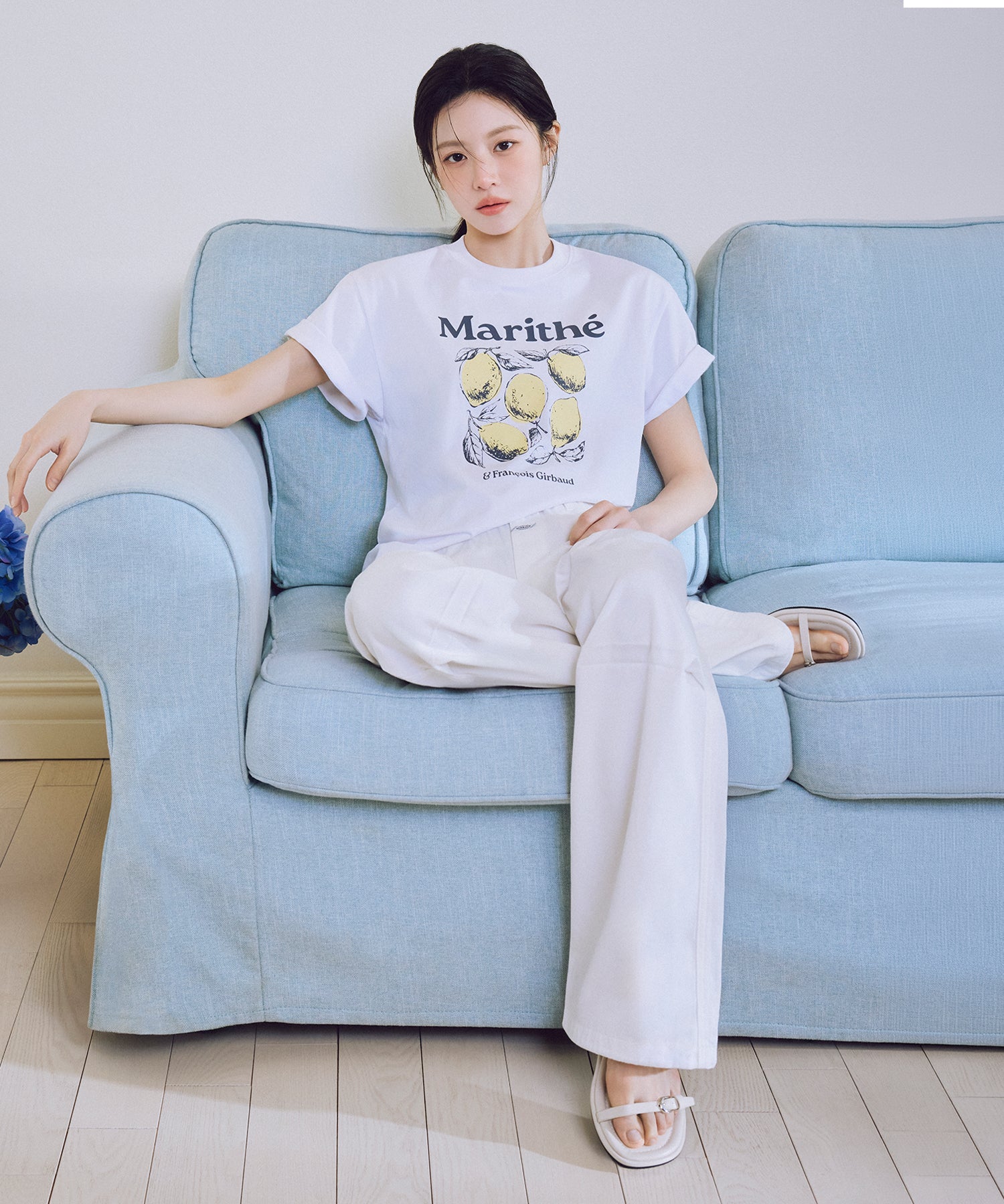 Marithe & Francois Girbaud - Summer Wide Fit Denim Pants (White) product image 2 | TRAB K-Fashion Australia