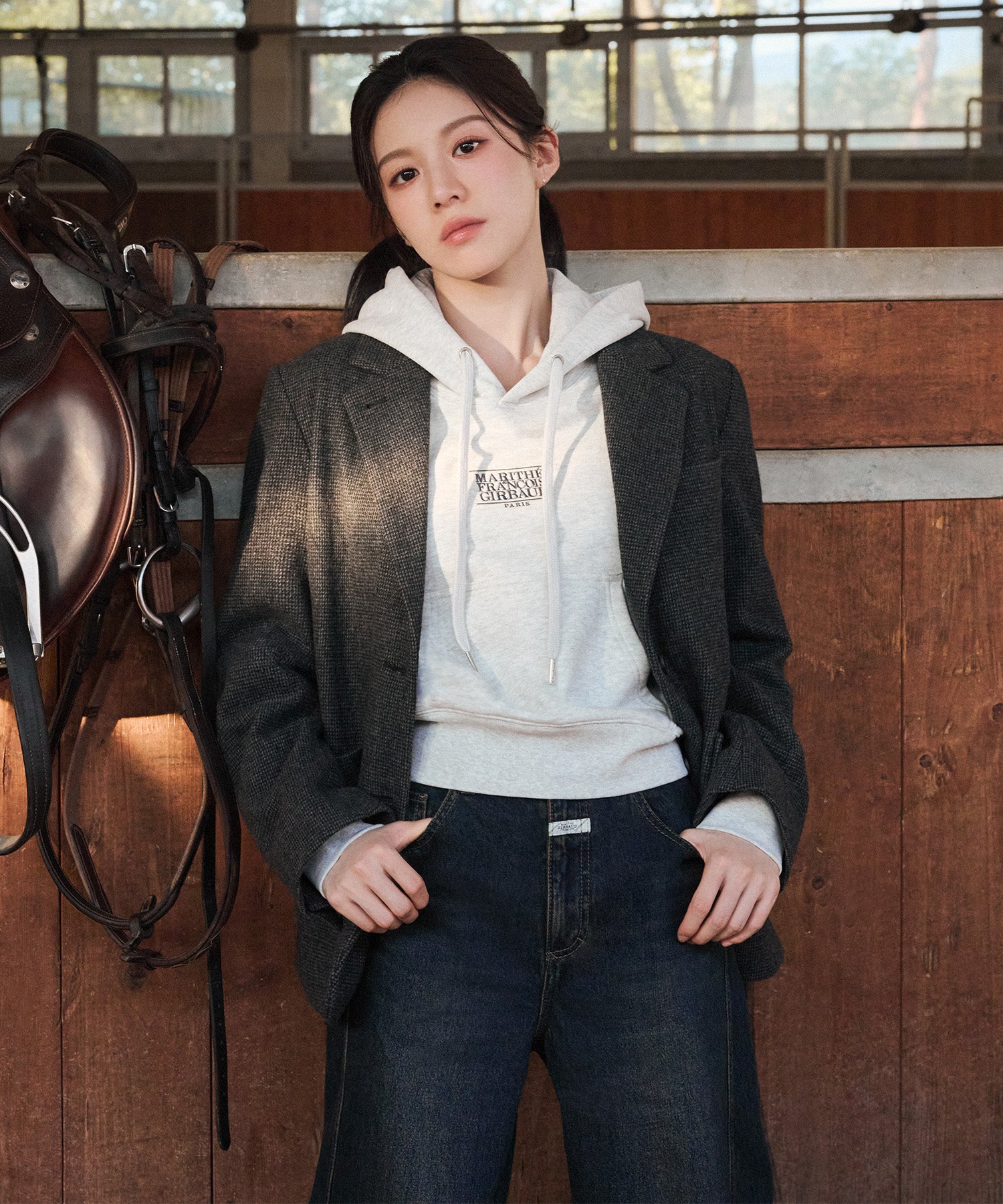 Marithe & Francois Girbaud - Wool Blazer Jacket (Charcoal) product image 2 | TRAB K-Fashion Australia