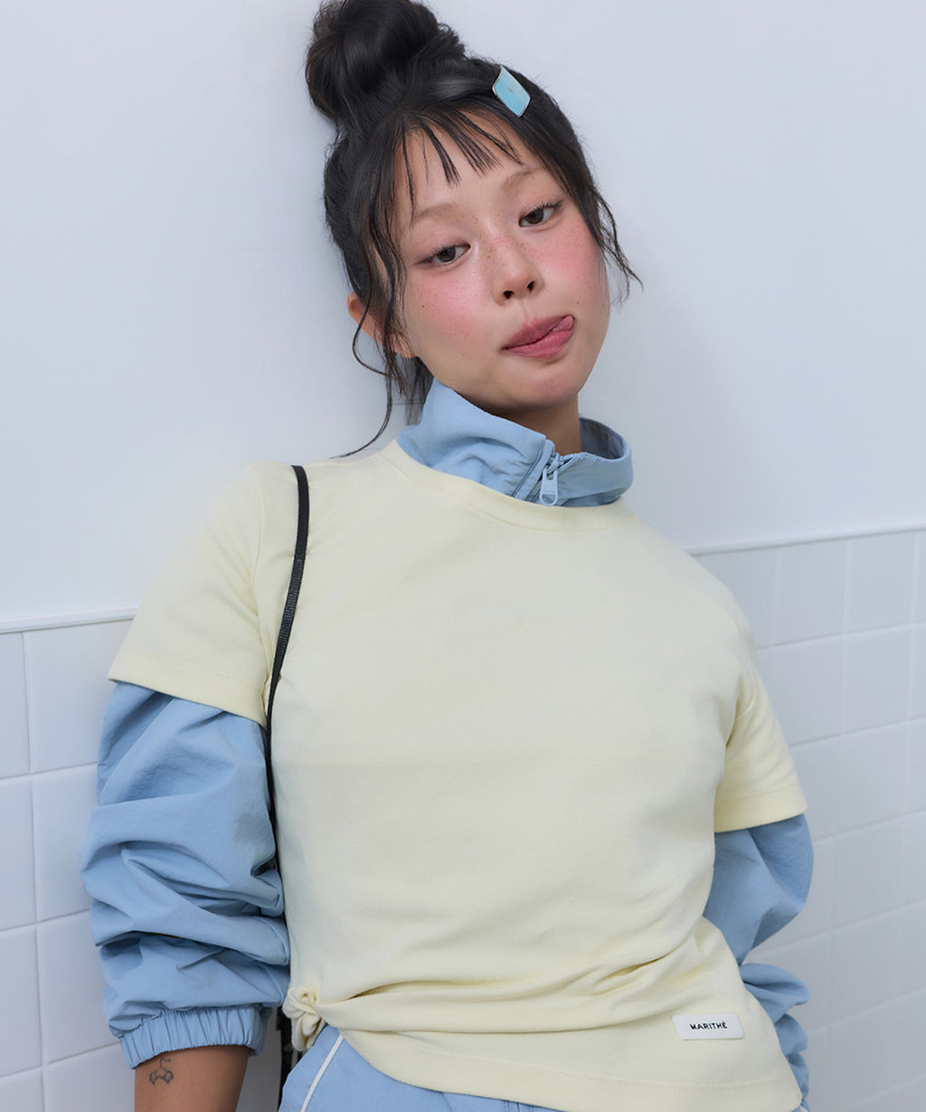 Marithe & Francois Girbaud - Regular Logo Enamel Hair Pin (Sky Blue) product image 2 | TRAB K-Fashion Australia