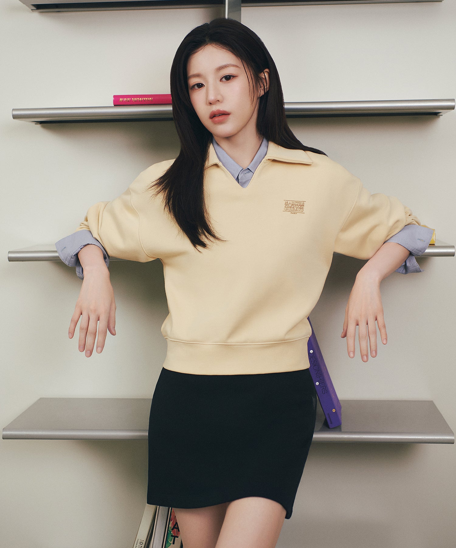 Marithe & Francois Girbaud - Vintage Classic Logo Sweat Mini Skirt (Black) product image 2 | TRAB K-Fashion Australia