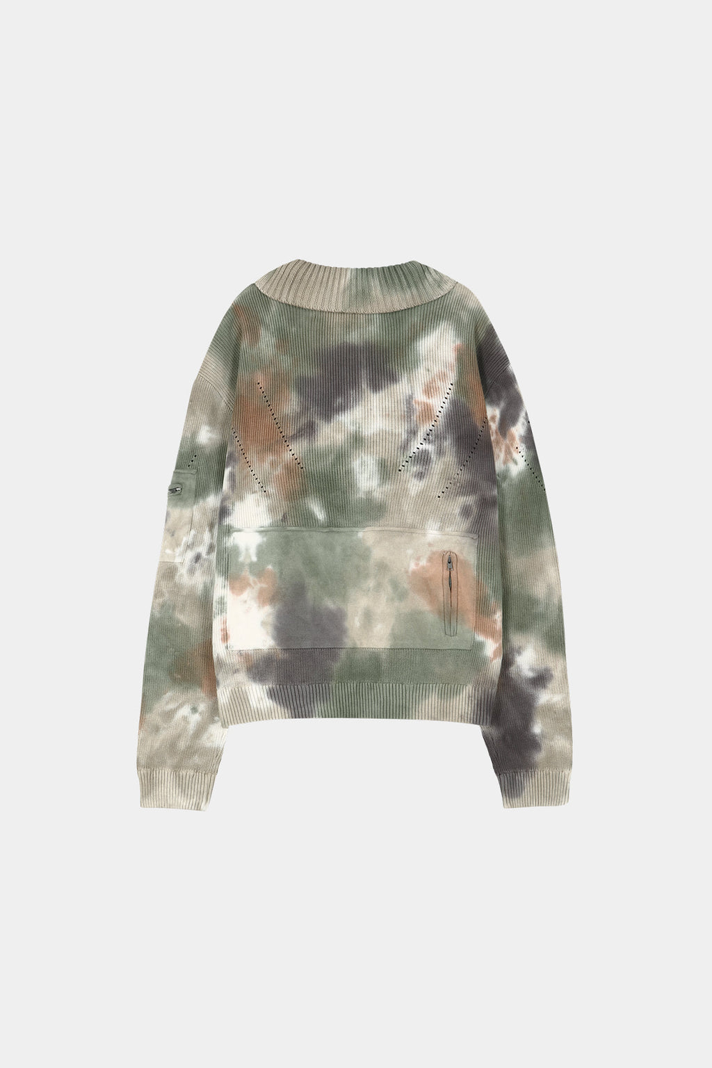 Andersson Bell - Multi-Dyed Knit Zip-Up Sweater (Green/Beige) product image 9 | TRAB K-Fashion Australia
