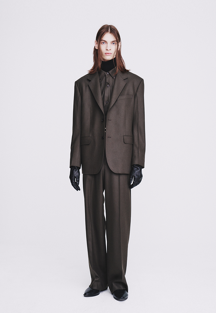 Tonywack - Wool And Cashmere Wide-Leg Trousers (Taupe Brown) product image 3 | TRAB K-Fashion Australia