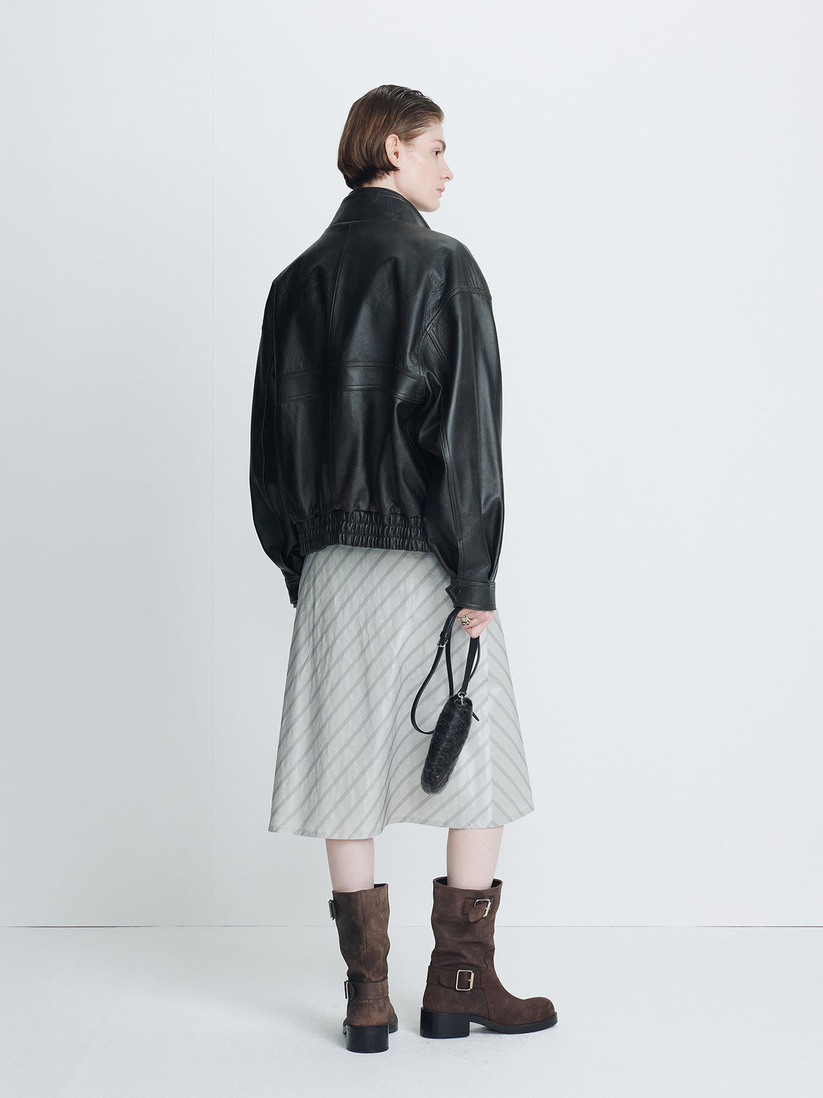 Tonywack - Vintage Grained Goat Leather Bomber Jacket (Vintage Brown) product image 3 | TRAB K-Fashion Australia