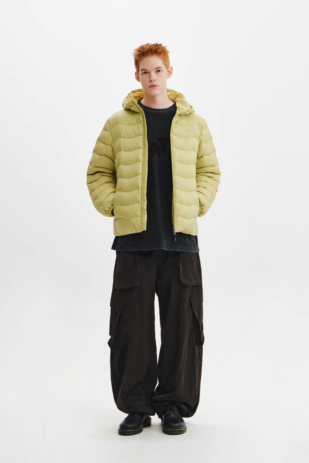 Matin Kim - Flowing Quilted Hoody Down Jumper (Lime) product image 10 | TRAB K-Fashion Australia