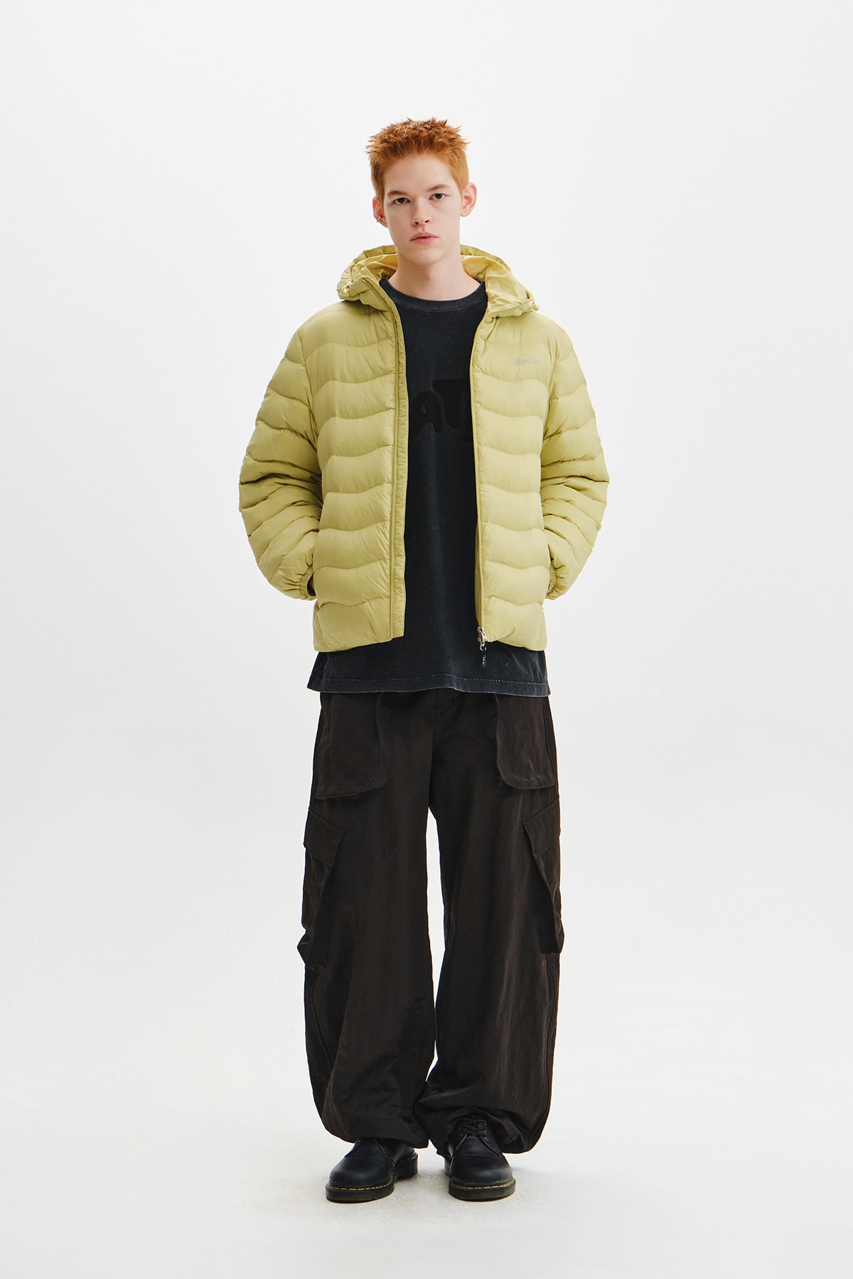 Matin Kim - Flowing Quilted Hoody Down Jumper (Lime) product image 10 | TRAB K-Fashion Australia
