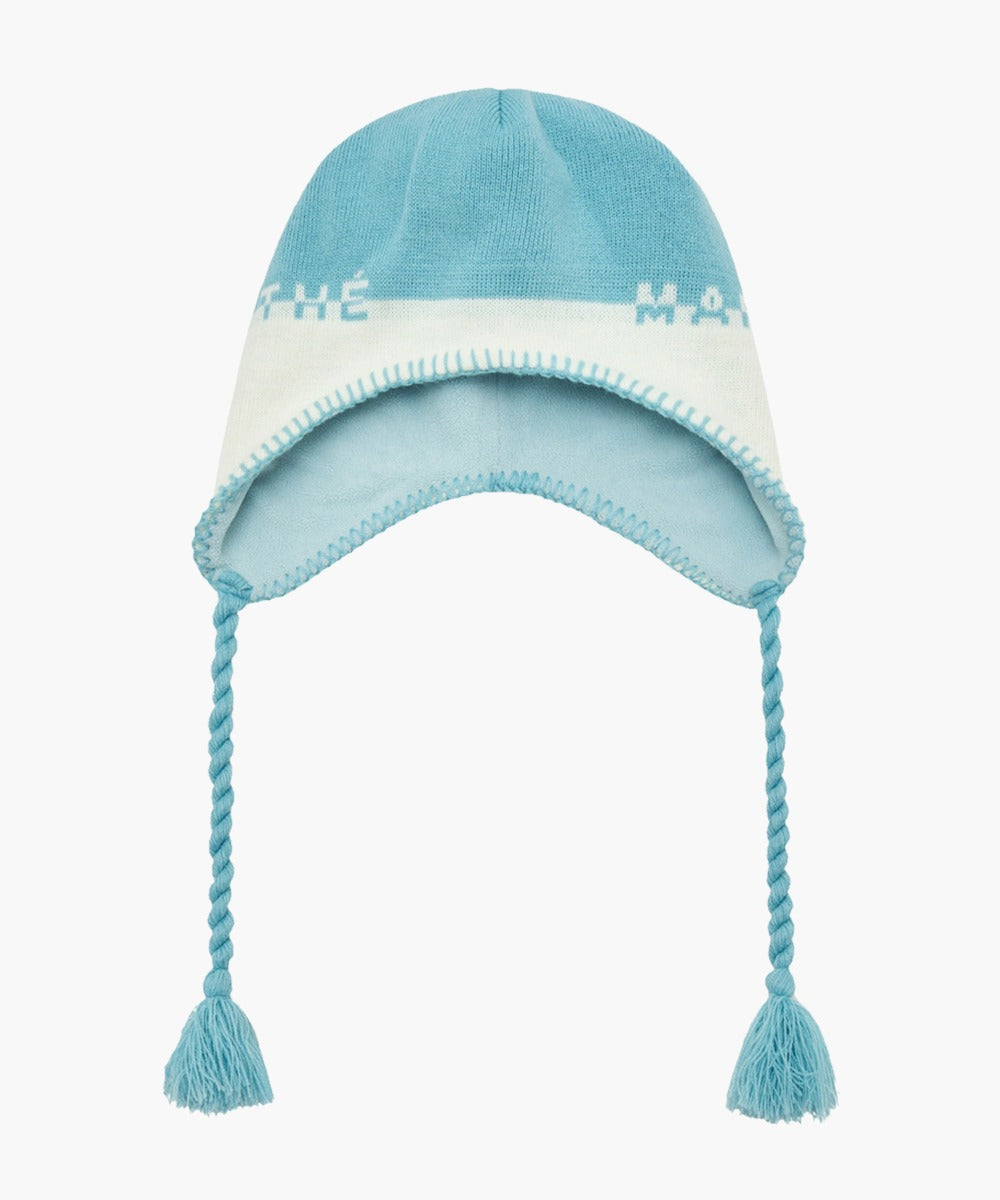 Marithe & Francois Girbaud - Regular Logo Earflap Beanie (Sky Blue) product image 1 | TRAB K-Fashion Australia