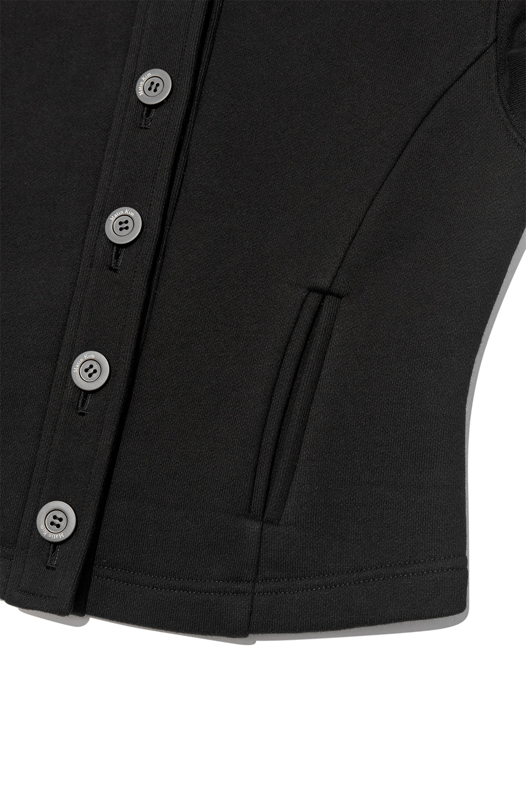 Matin Kim - High Neck Balloon Button Cardigan (Black) product image 4 | TRAB K-Fashion Australia