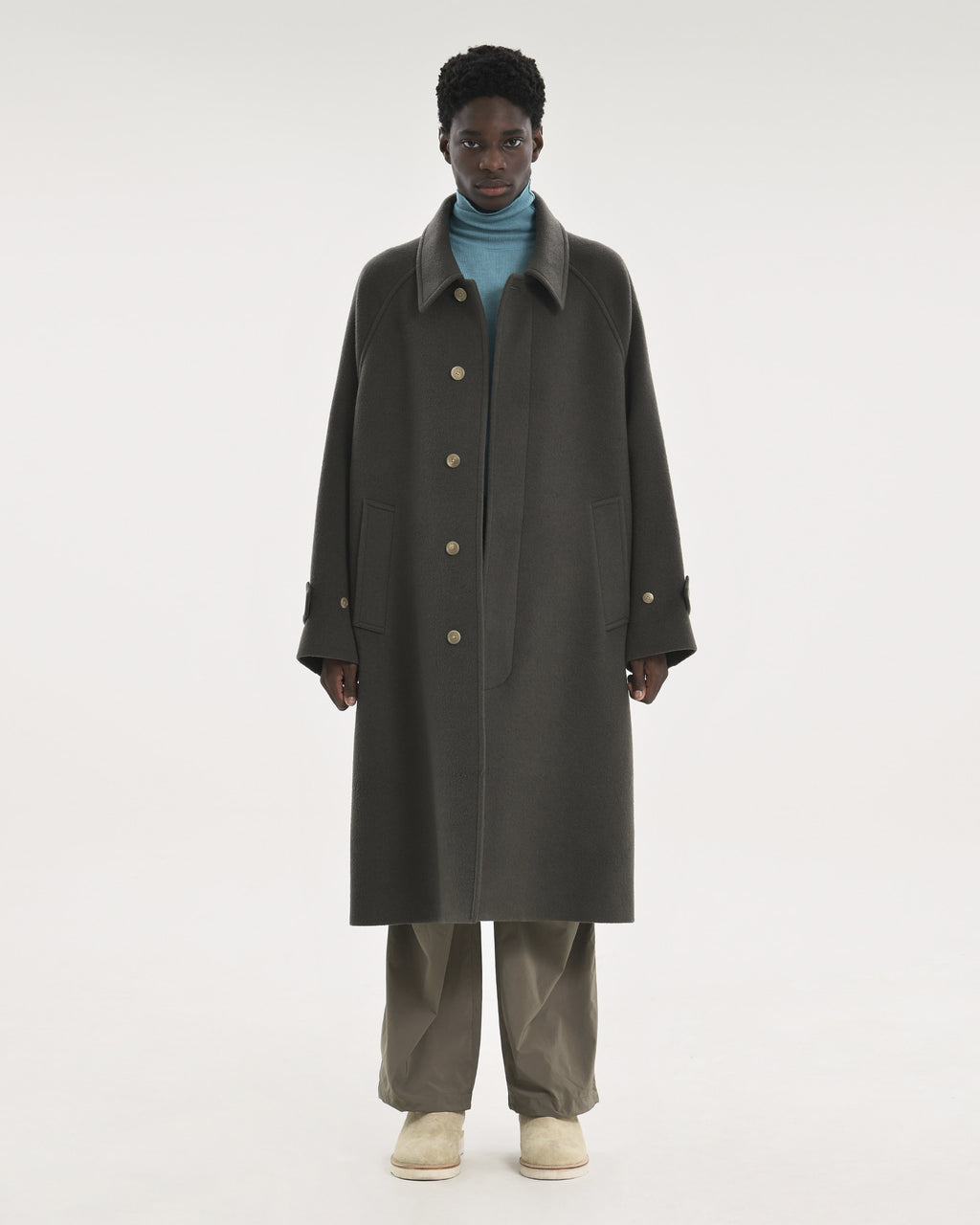 Brownyard - Balmacaan Coat (Olive Grey) product image 1 | TRAB K-Fashion Australia