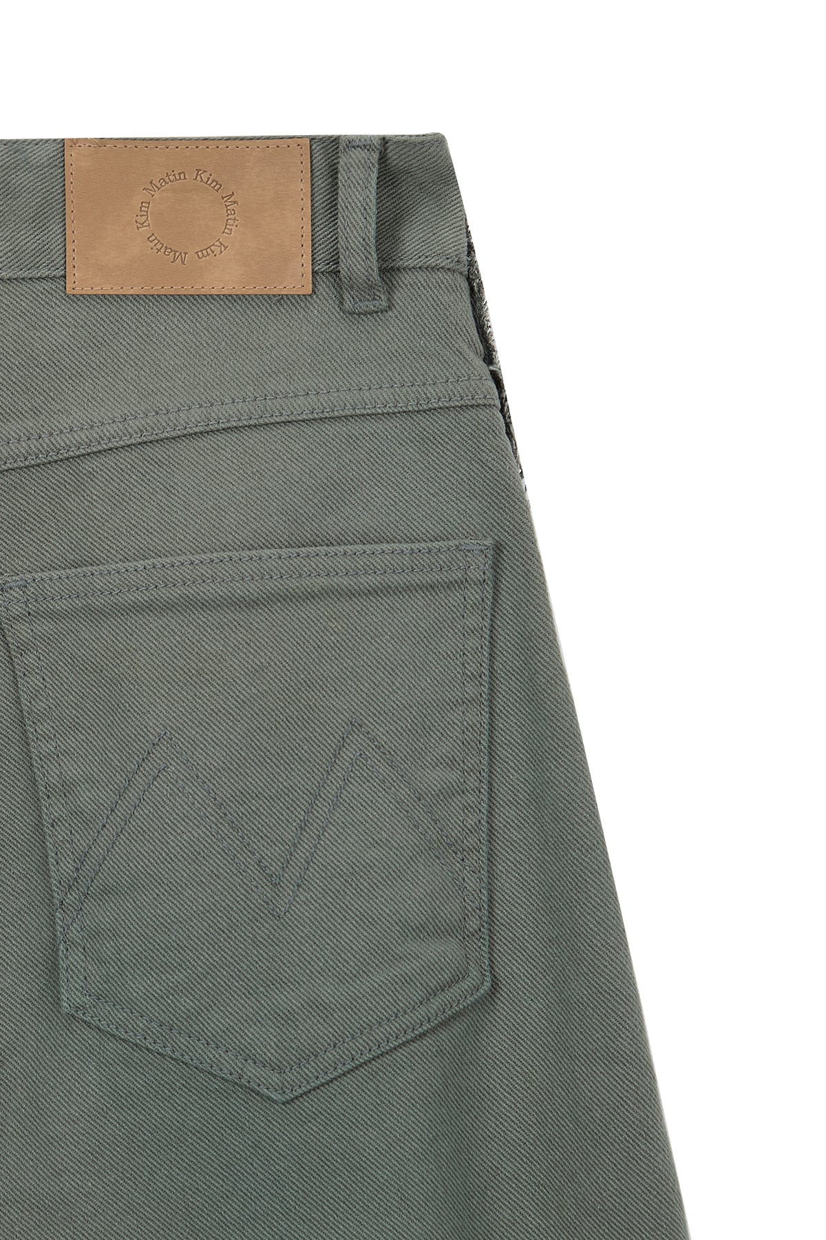 Matin Kim - Color Point Washed Denim Pants (Khaki) product image 4 | TRAB K-Fashion Australia