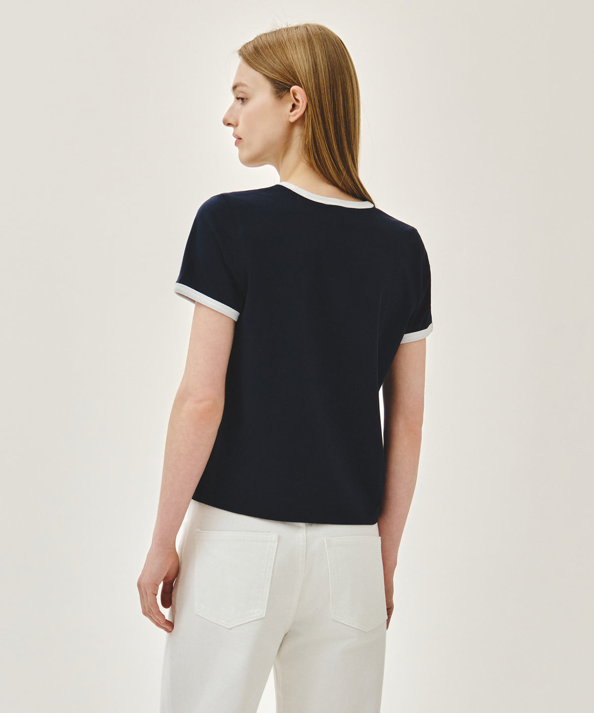 Marithe & Francois Girbaud - Classic Logo Ringer Tee (Navy) product image 3 | TRAB K-Fashion Australia