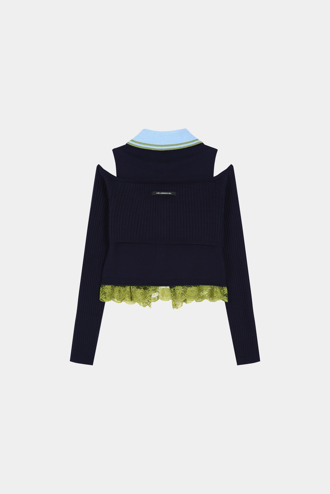 Andersson Bell - Layered Off-Shoulder Collar Top (Navy/Blue) product image 10 | TRAB K-Fashion Australia