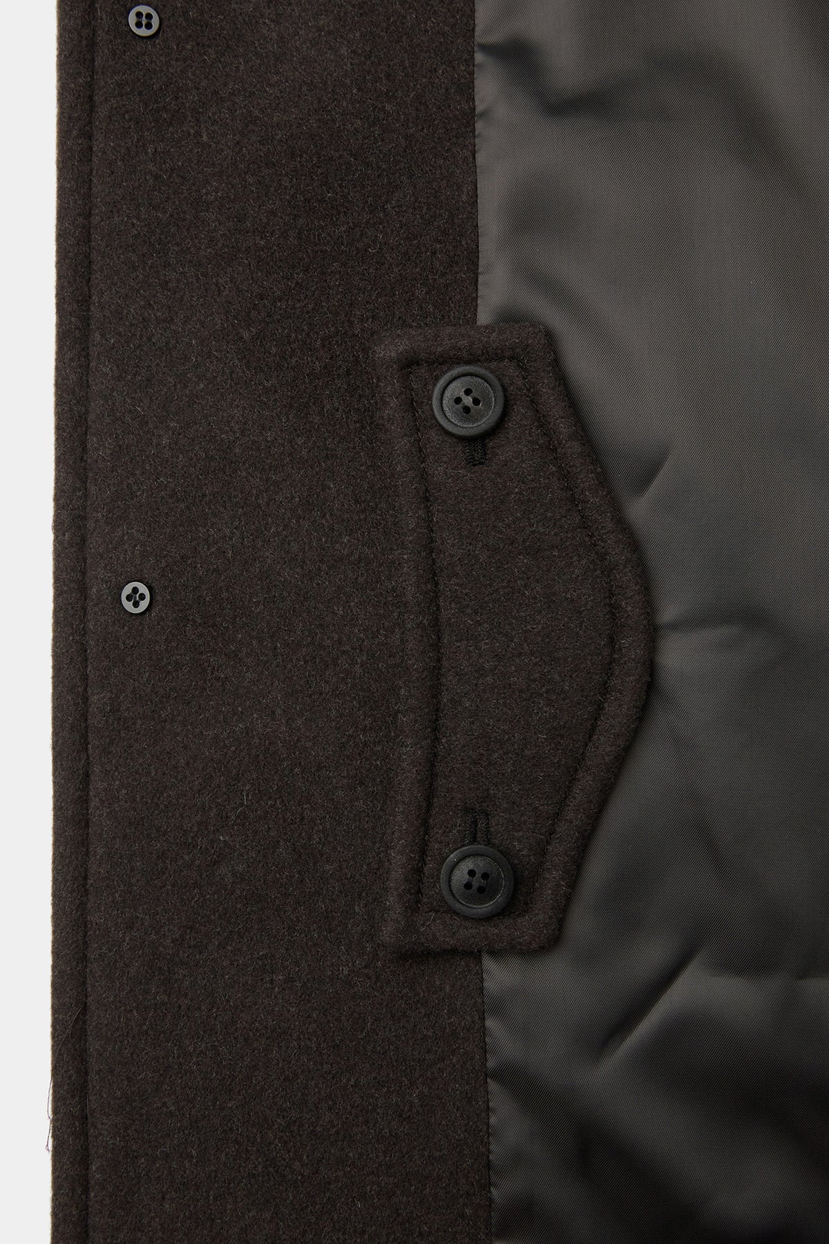 Coor - Fake Leather Trim Bellandi Half Coat (Melange Brown) product image 7 | TRAB K-Fashion Australia