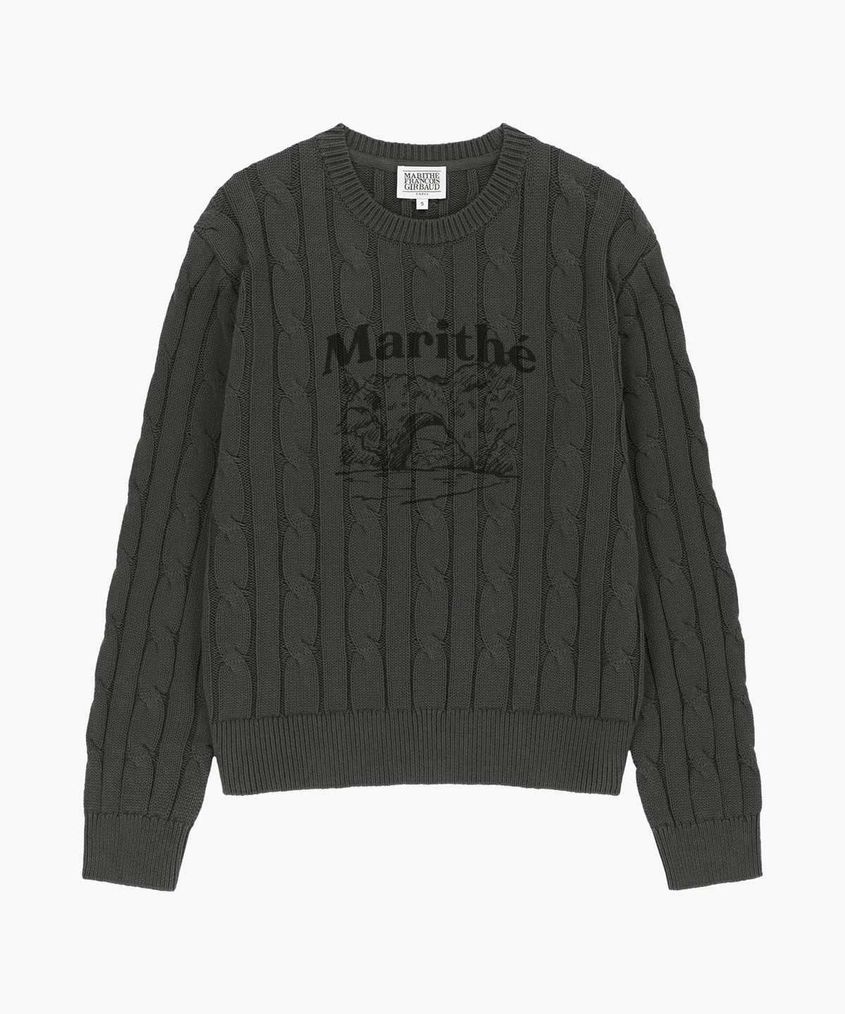 Marithe & Francois Girbaud - Graphic Cable Knit Pullover (Charcoal) product image 5 | TRAB K-Fashion Australia