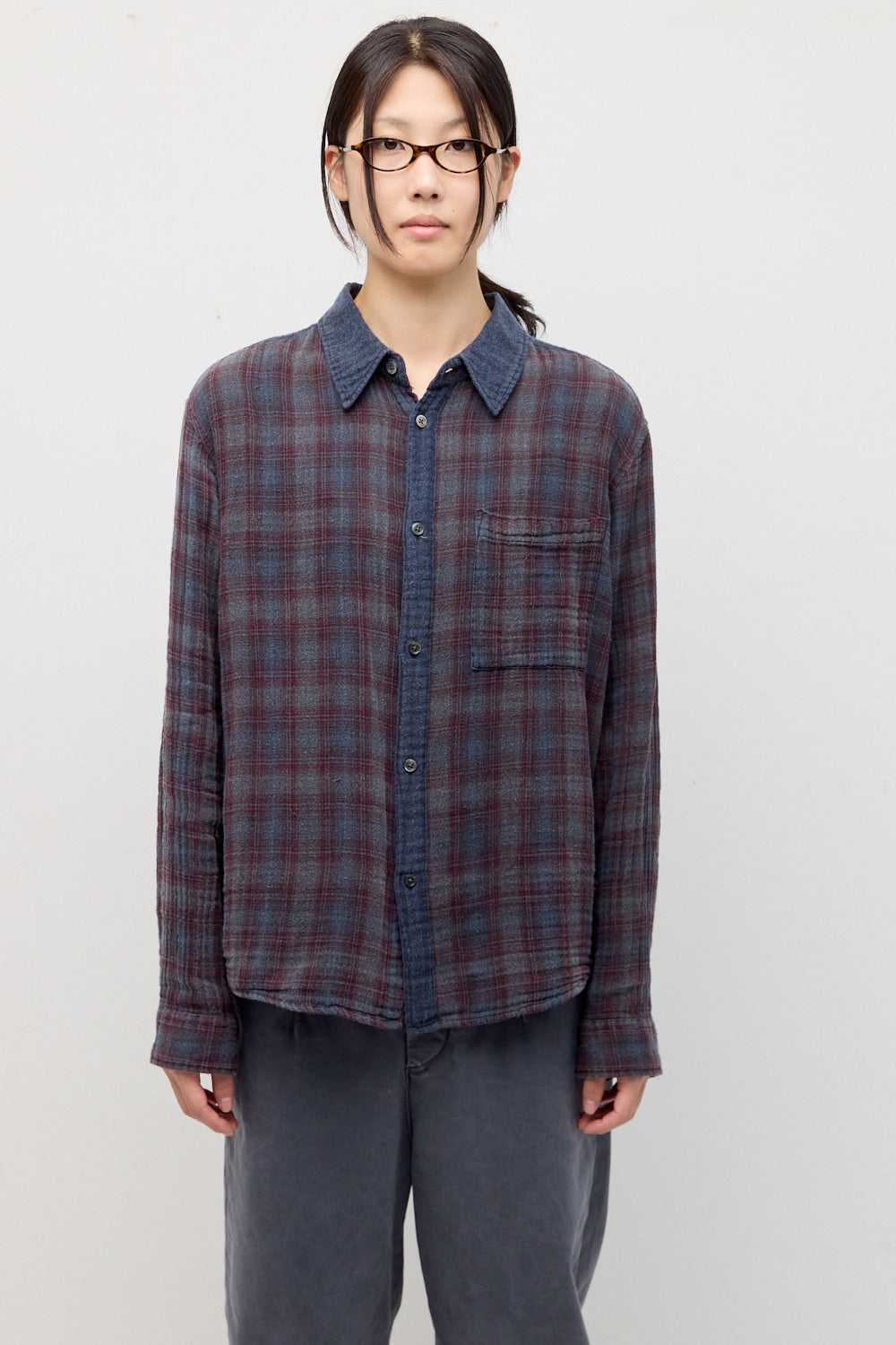 Hatchingroom - Double Face Shirt (Over Dyed Blue Charcoal) product image 5 | TRAB K-Fashion Australia