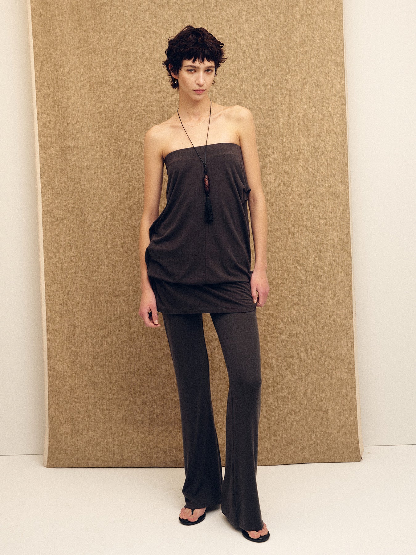 Tonywack - Soft Draped Drawstring Skirt (Charcoal) product image 7 | TRAB K-Fashion Australia