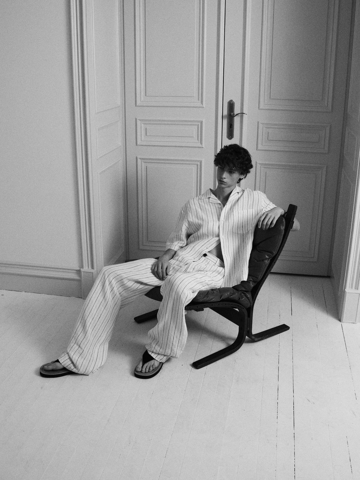 Stu - Stripe Linen Pants (White) product image 15 | TRAB K-Fashion Australia