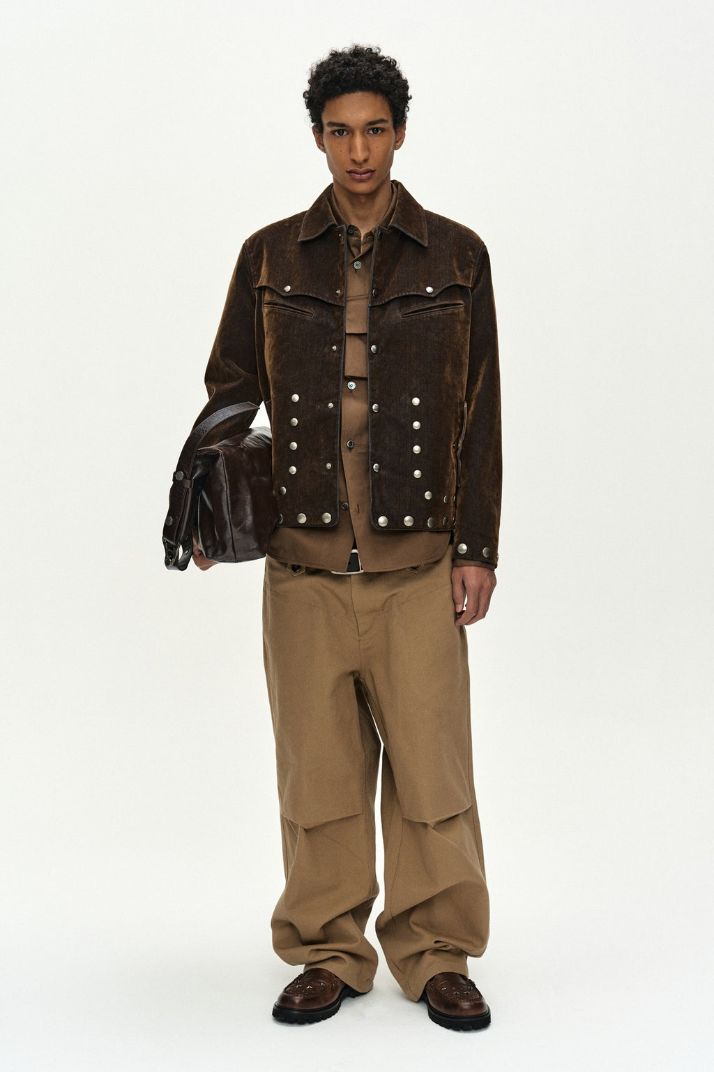 Andersson Bell - Georgia Flock Velvet Jacket (brown) (Brown) product image 1 | TRAB K-Fashion Australia