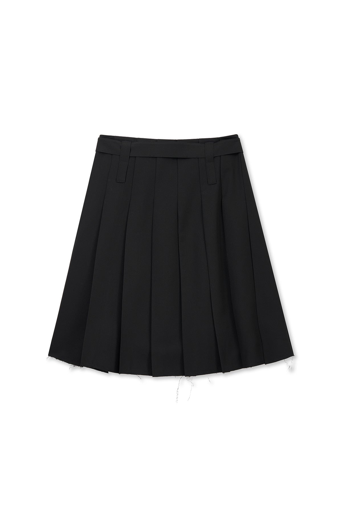 Matin Kim - Belted Slit Pleat Skirt (Black) product image 2 | TRAB K-Fashion Australia