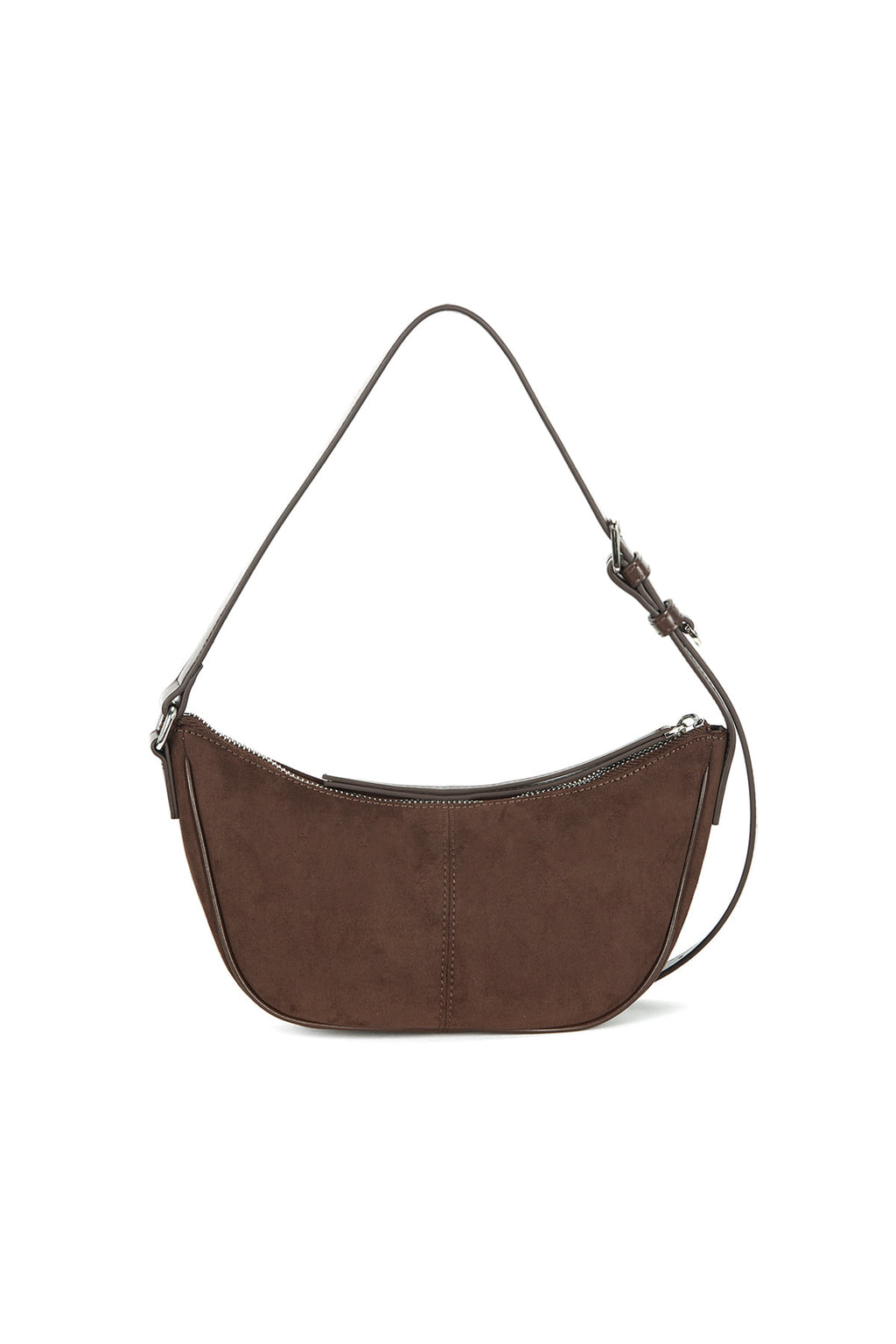 Matin Kim - Suede Mini Arc Hobo Bag (Brown) product image 6 | TRAB K-Fashion Australia